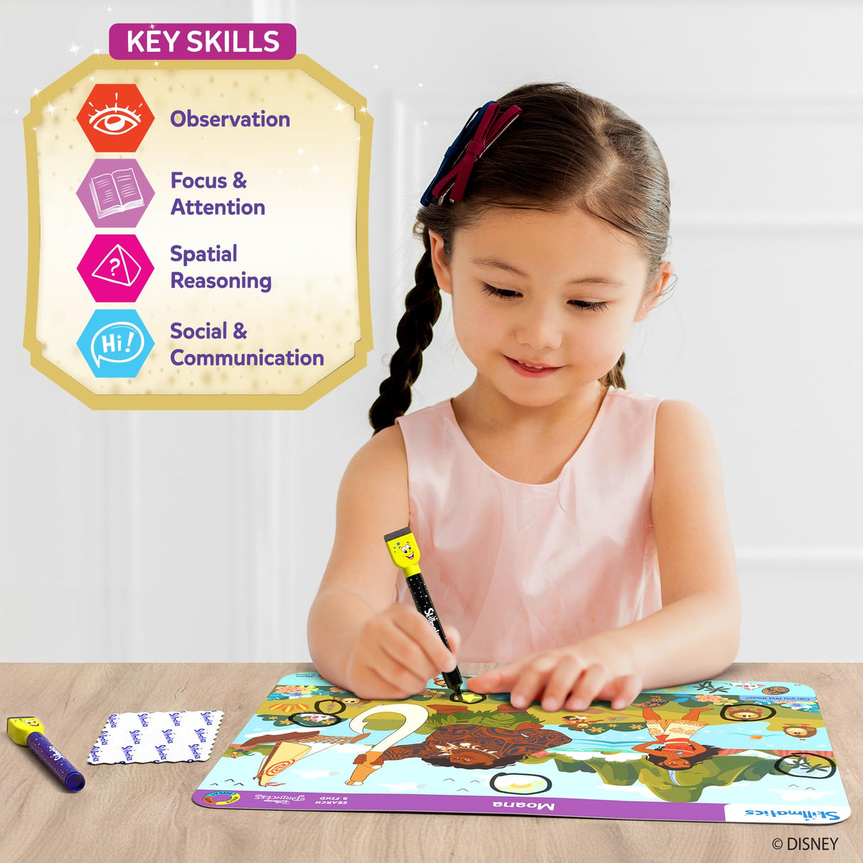 Skillmatics Search and Find Disney Princess Educational Game - Reusable Preschool Learning Activities, Christmas Toys, Art & Crafts, Gifts for Toddlers & Kids of Ages 3, 4, 5, 6