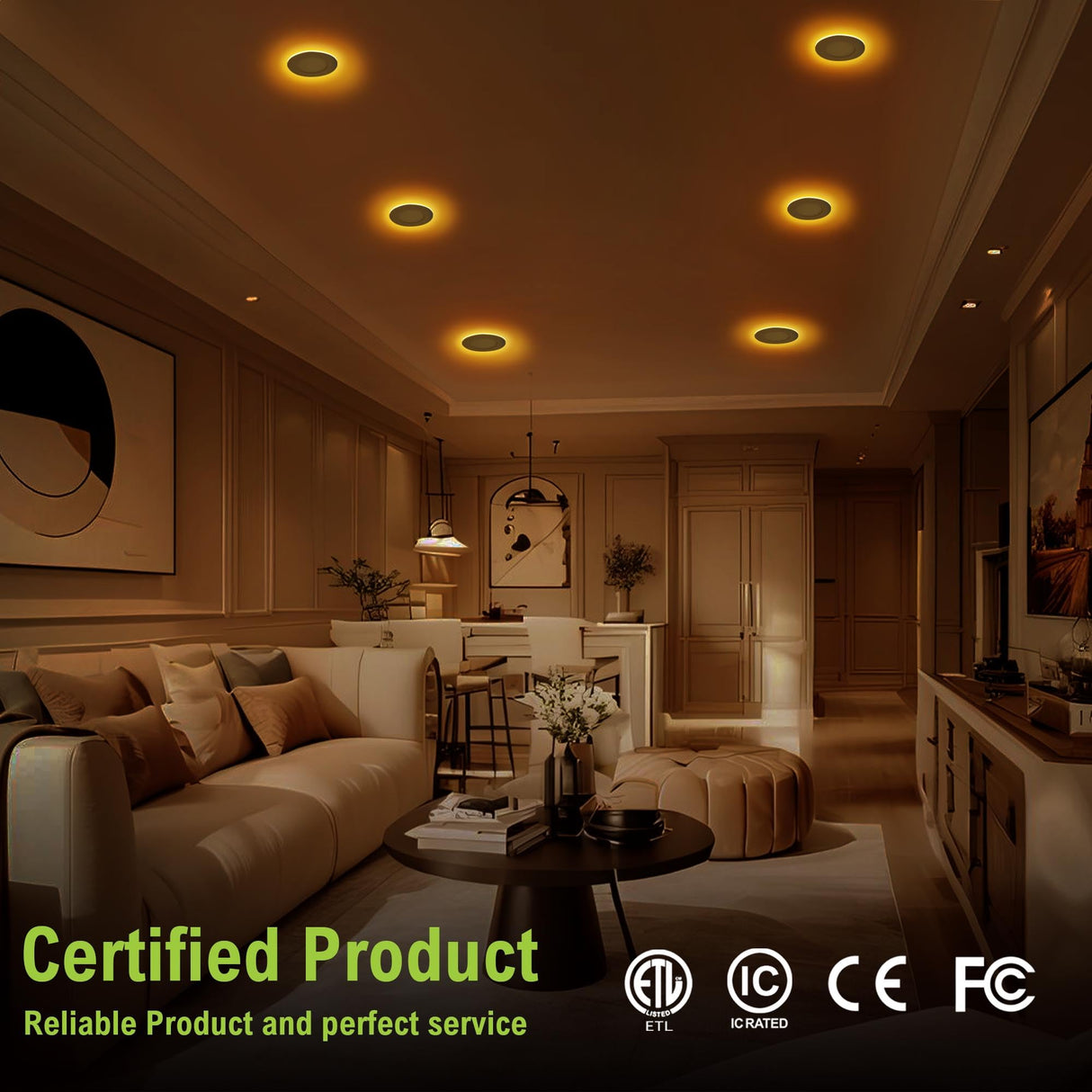 DAMINY 12 Pack 4 Inch 5CCT LED Recessed Light with Night Light,Ultra-Thin,Canless recessed Lighting 4 in,9W=80W,700LM,Dimmable Wafer Lights,ETL Certificated