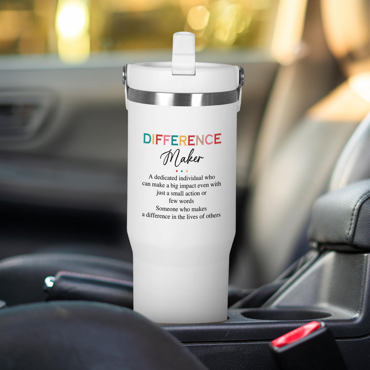 AXIARA Christmas Thank You Gifts for Women - Difference Maker 30 oz Stainless Steel Insulated Tumbler with Lid and Handle - Christmas Birthday Gifts for Teachers Boss Lady Coworkers