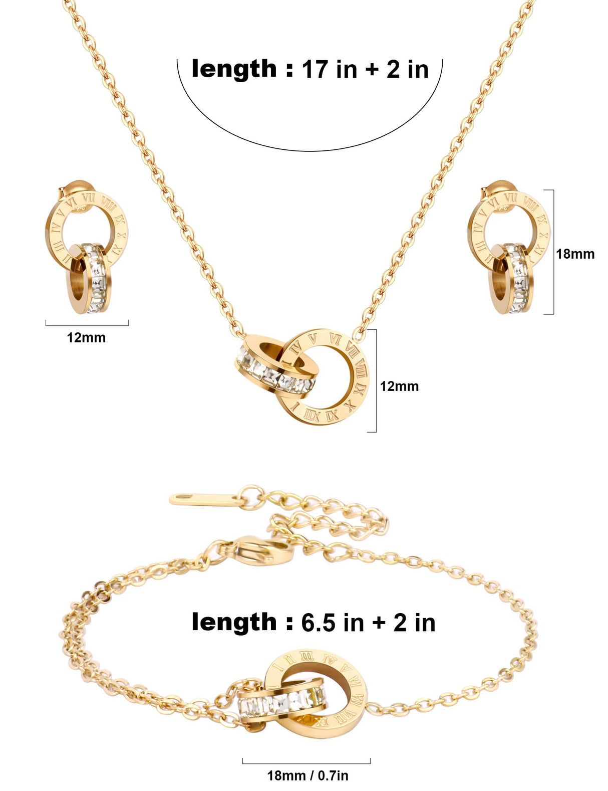 AILPIWE Gold Jewelry Set for Women Dainty Circle Jewelry Sets