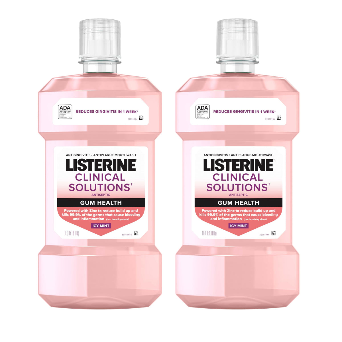 Listerine Clinical Solutions Gum Health Mouthwash, 33.8 fl.oz/1L x 2