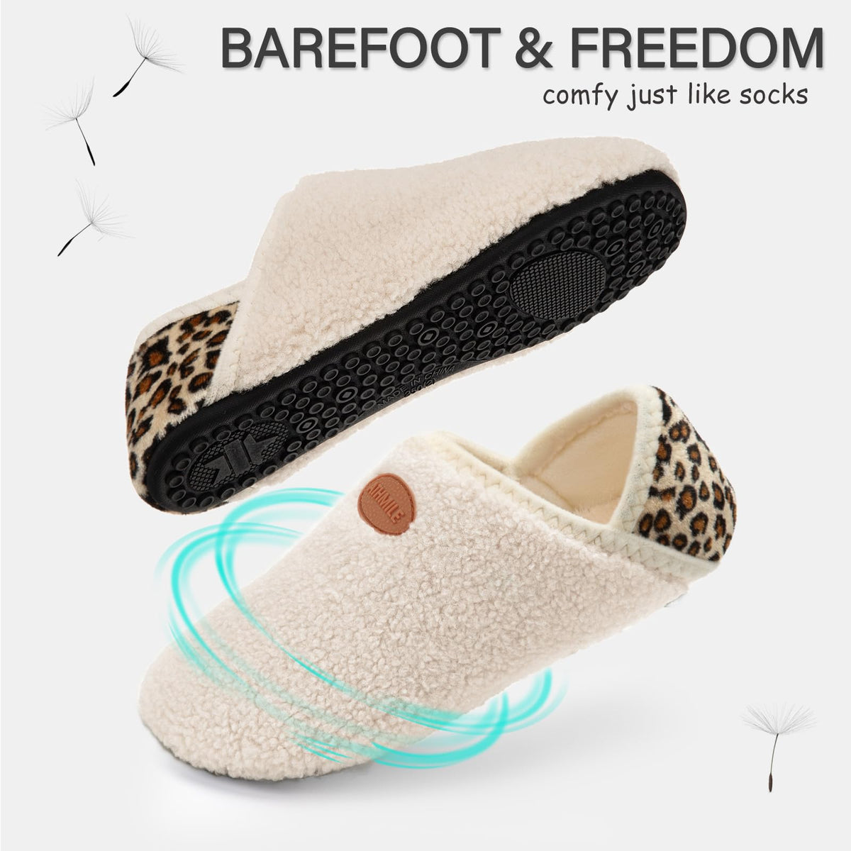 ATHMILE House Slippers for Women Men Indoor Barefoot House Shoes Soft Socks