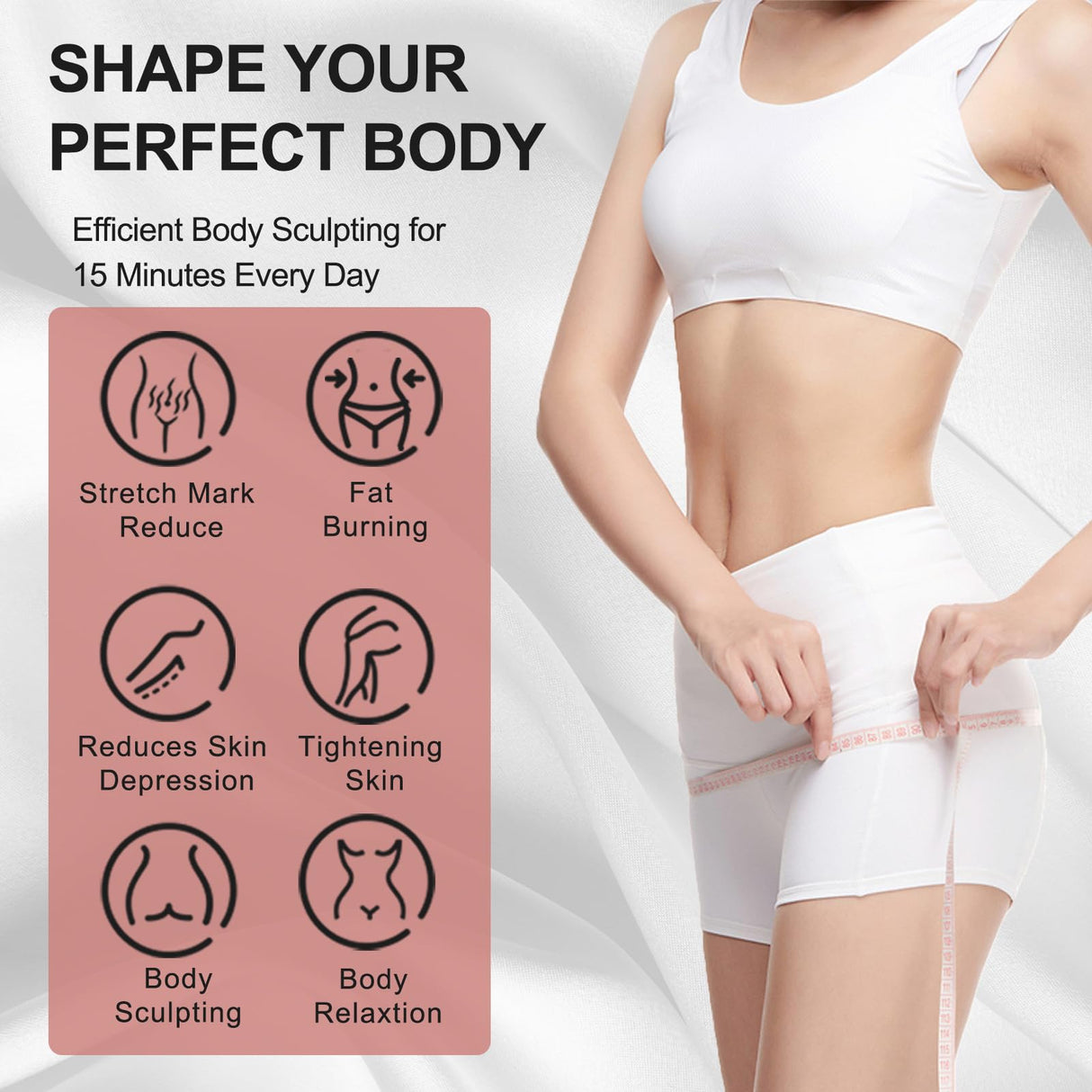 CXGRISE Body Shaping Machine, Cordless Handheld Massager Portable Multifunctional Machine – for Belly, Waist, Arms, Leg, Butt, Home Tool for Women