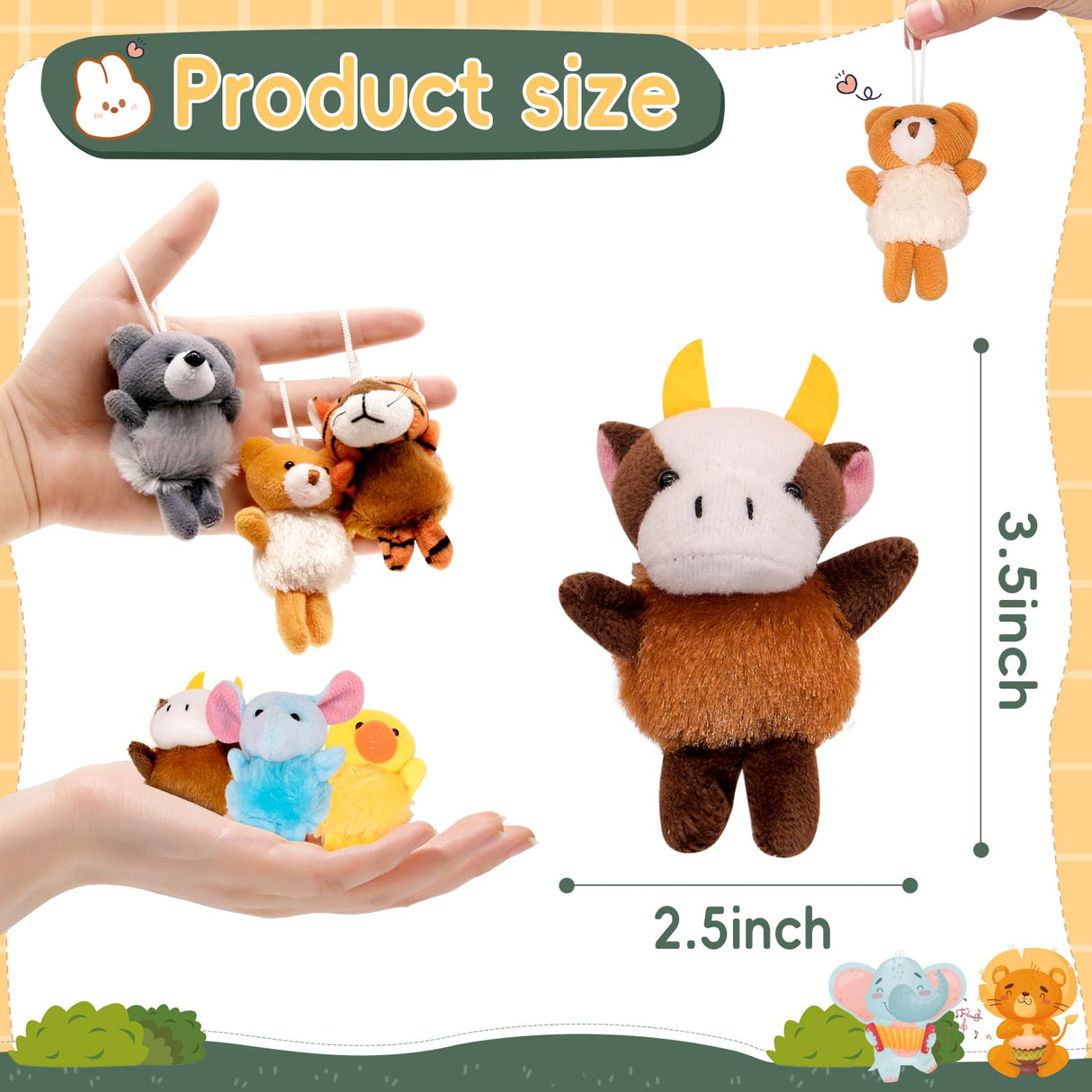 JoyRapt 24 Pack Small Stuffed Animals Bulk Gifts for Kids (2.3/2"-2.5/3.5" Each), Party Favors Toys for Girls, Easter Basket Stuffers Christmas Stocking Plushies (24PCS)