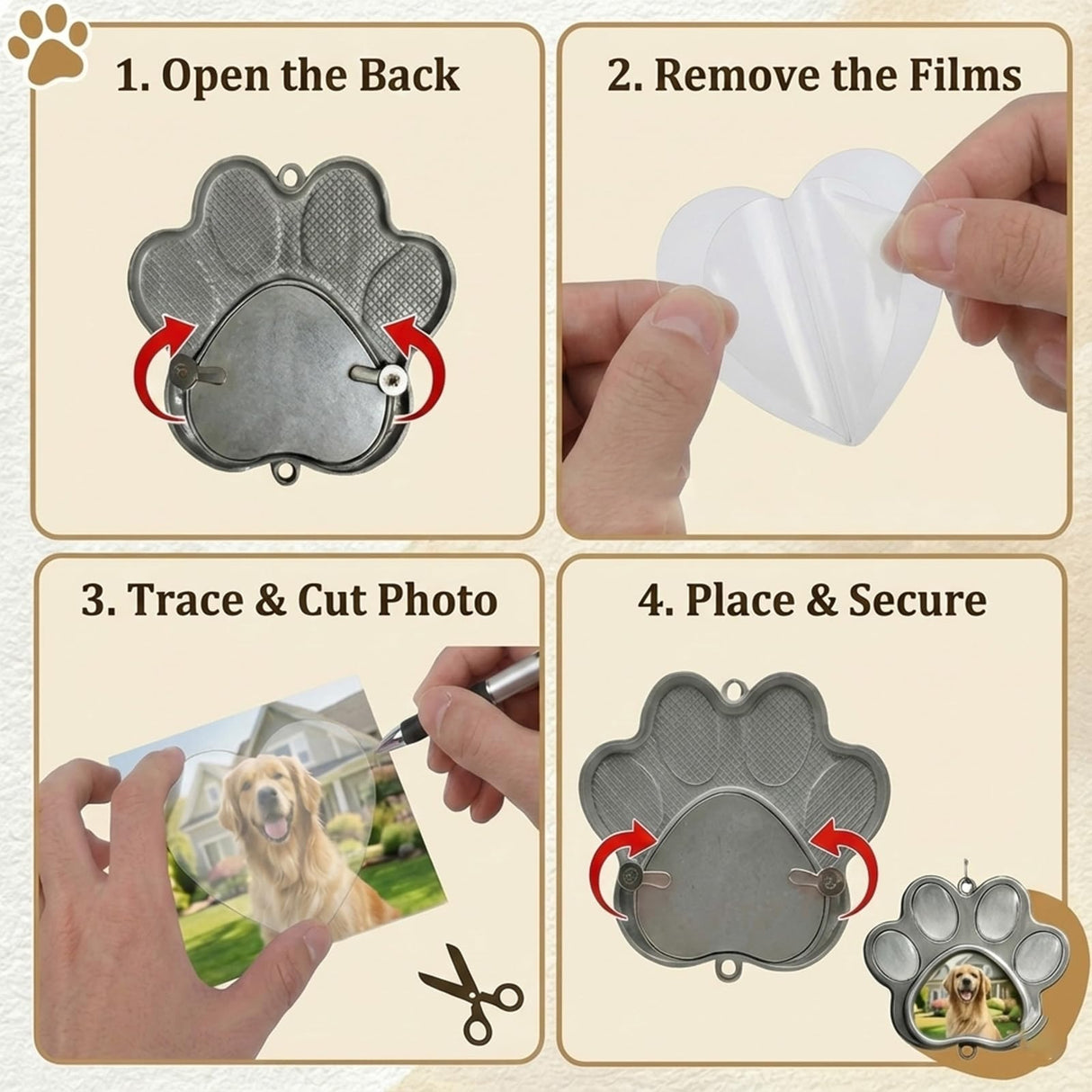 Dog Memorial Gifts, Pet Memorial Crystal Suncatcher with Paw Shaped Photo Frame, Pet Loss, Personalized Loss of Dog Sympathy Gift, Beautifully Packaged Dogs and Cats Remembrance Bereavement Gifts