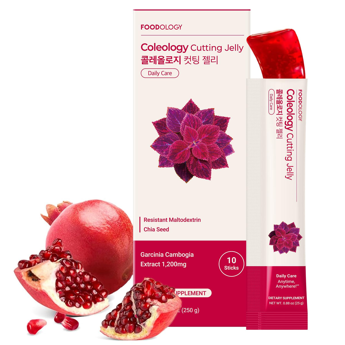 FOODOLOGY Coleology Cutting Jelly, Pomegranate Flavor, 10 Sticks