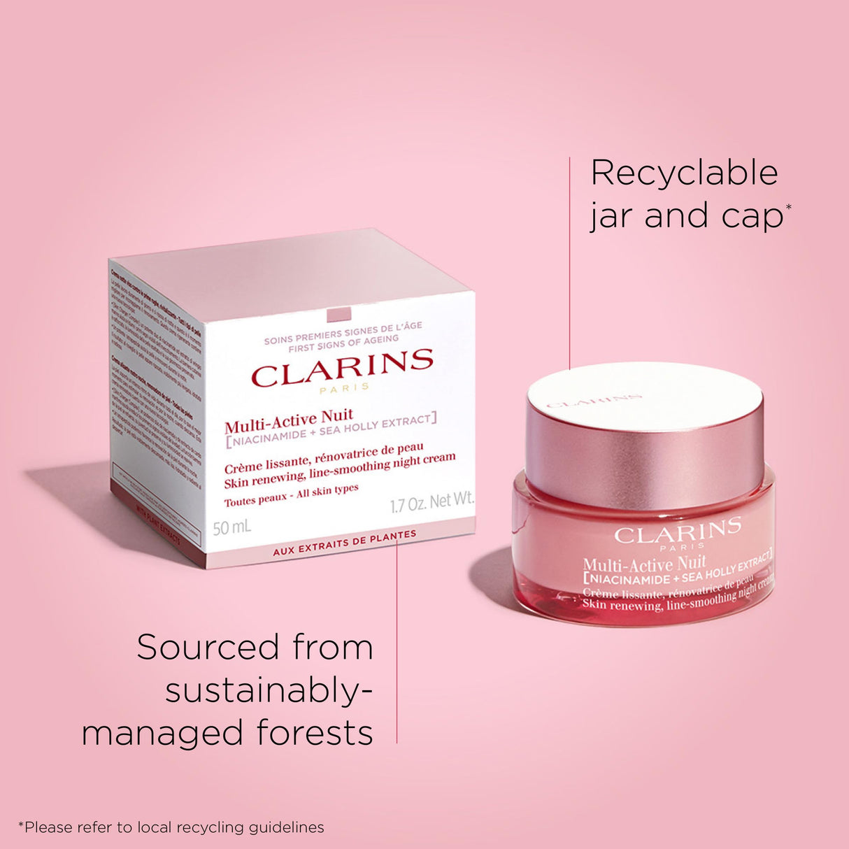 Clarins Multi-Active Renewing Night Moisturizer with Niacinamide | Smooth Fine Lines | Visibly Tighten Pores | Even Tone and Texture | Boost Glow | Strengthen Moisture Barrier | All Skin Types