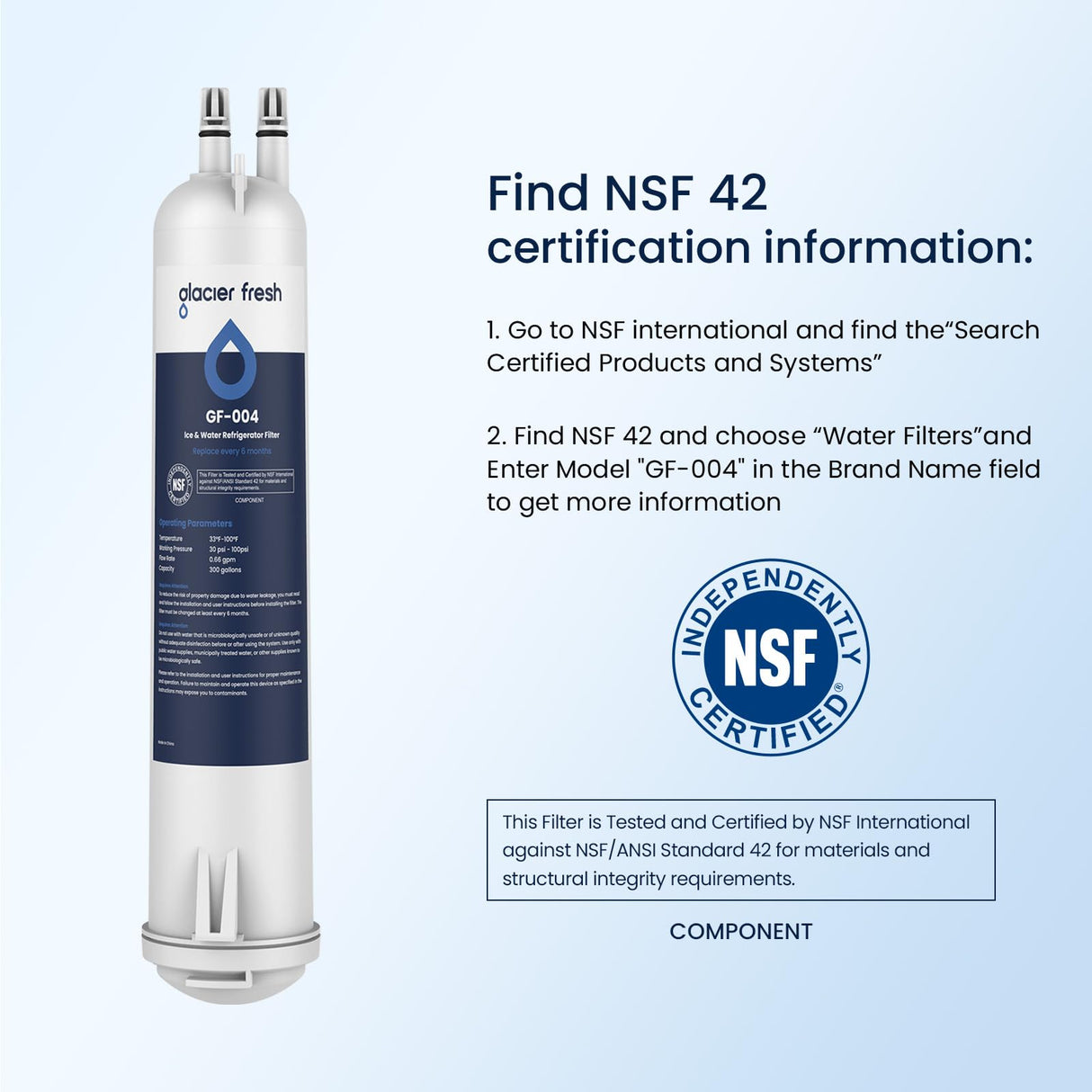 GLACIER FRESH EDR3RXD1 Compatible with 4396841 Refrigerator Water Filter, KAD3RXD1, WHR3RXD1, 4396841, 4396710, Filter 3, 46-9083,46-9030, 9030, 9083 Refrigerator Water Filter, 3 Pack