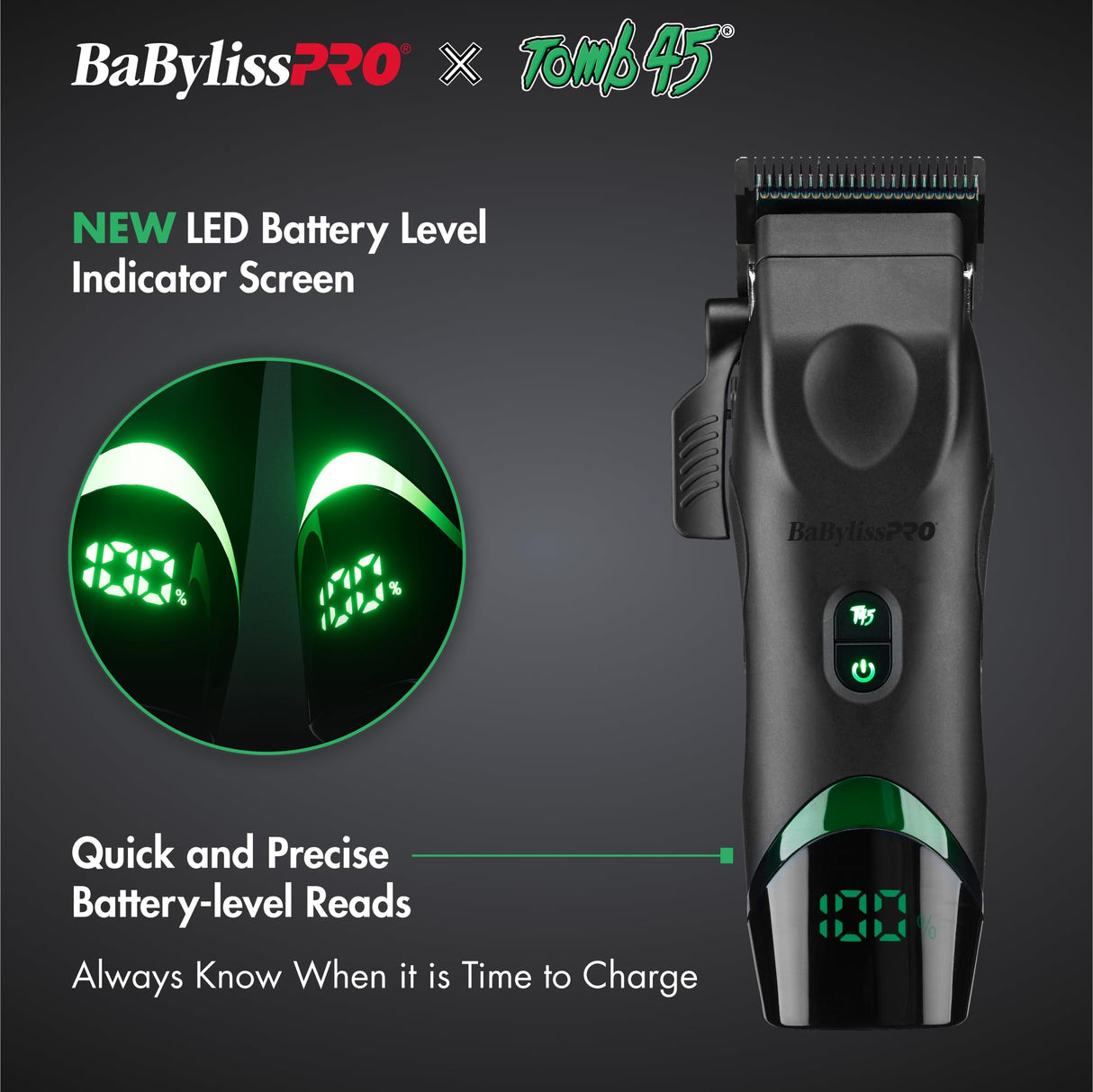 BaBylissPRO x Tomb45 Wireless-Charging Hair Clipper for Men
