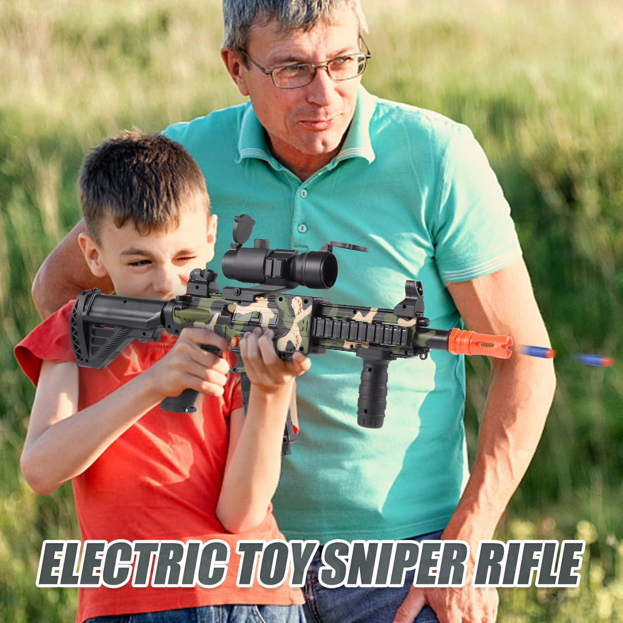 Realistic Toy Foam Blaster Gun - Electric Sniper Rifle with Scope 120 Soft Bullets 3 Magazines, Automatic Dart Gun for Boy Ages 8-12 Years Old, Indoor Outdoor Gifts for Adult Kid Christmas Birthday