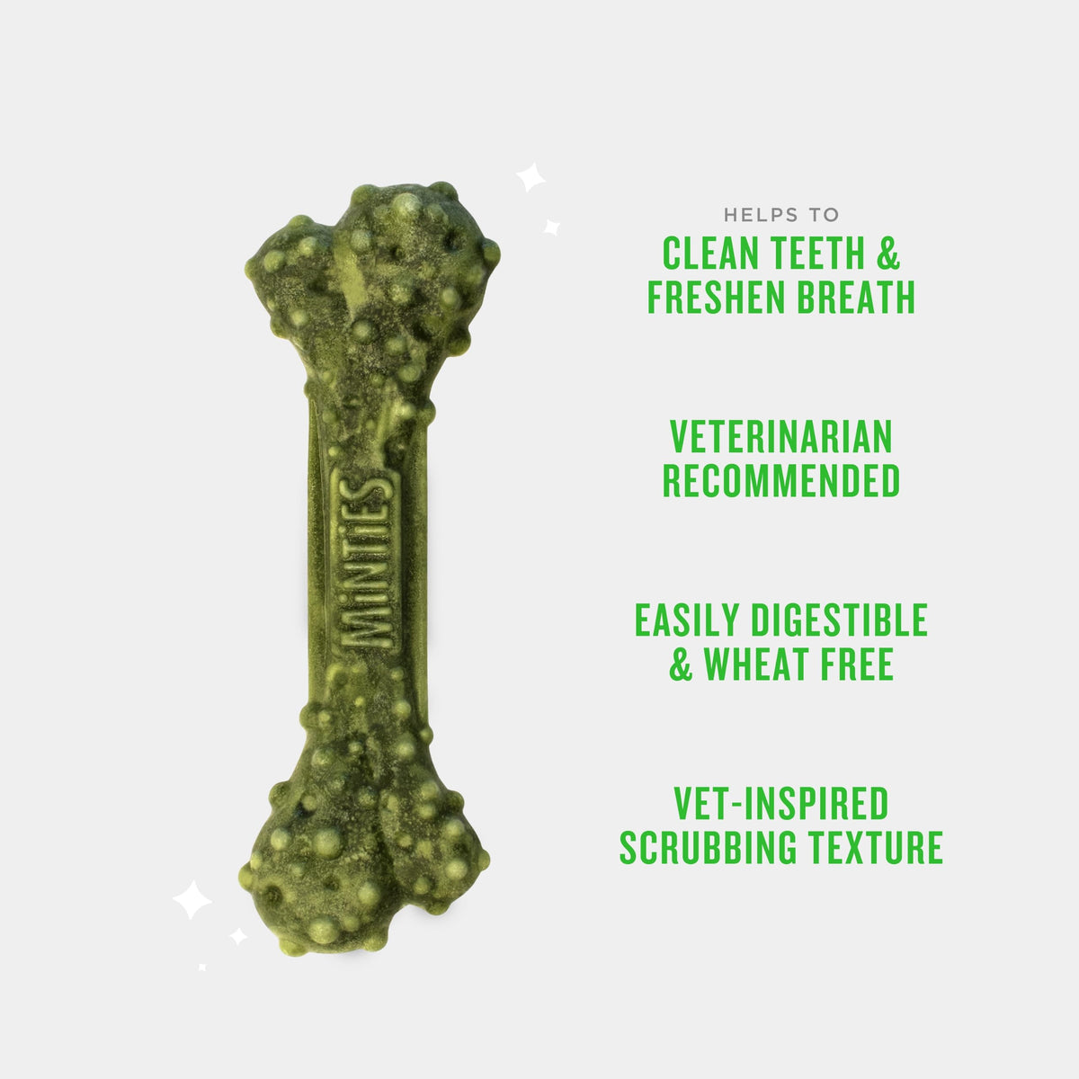 Minties Mint Dental Chews for Dogs, Medium Breeds 25-50 lbs, 50 Count