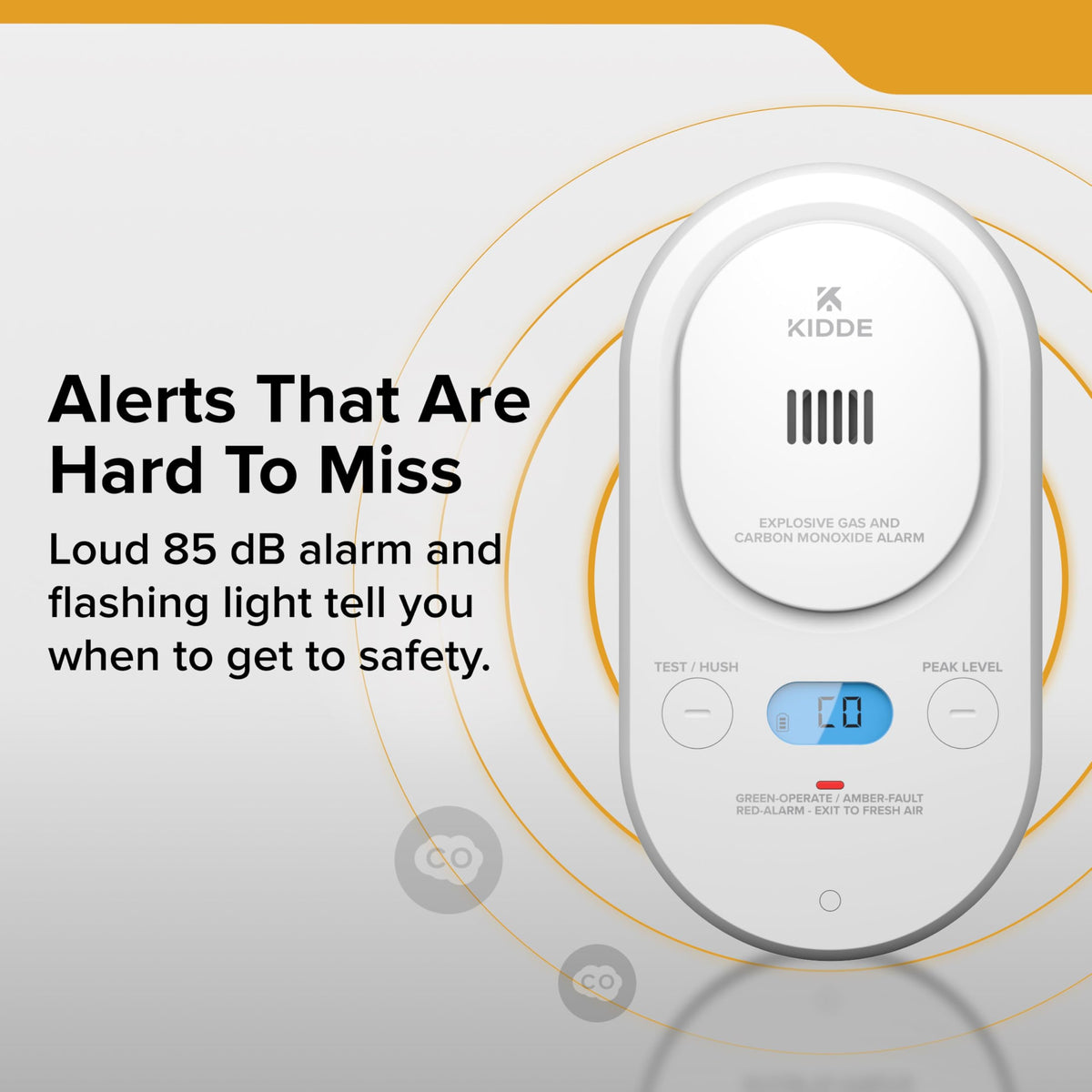 Kidde Carbon Monoxide & Explosive Gas Alarm, Plug-in & AA Battery, COPDLG