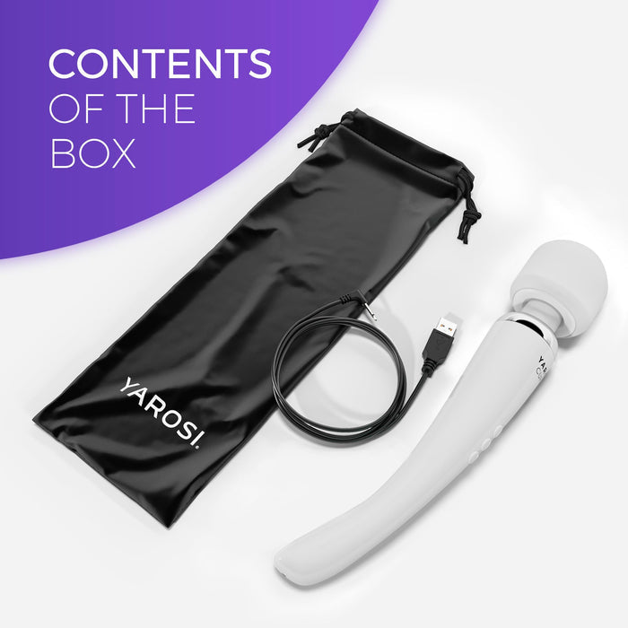 Yarosi Cordless Curve Therapeutic Device - 8 Powerful Speeds and 20 Patterns - for Muscle Aches and Sports Recovery - Rechargeable - Travel Friendly - White