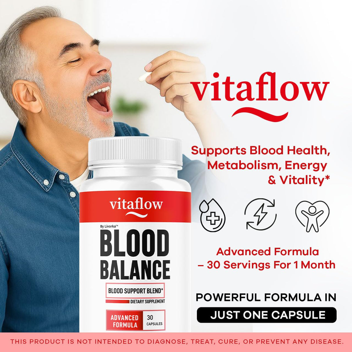 VitaFlow Capsules - Official VitaFlow Balance Supplement Support Capsule, Vitaflow All Natural Premium Advanced Formula, Vita Flow Pills Balance Support, 30 Capsules for 1 Month