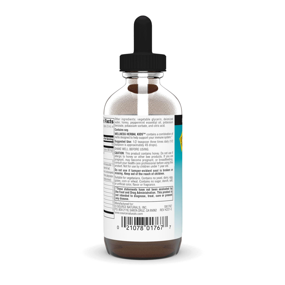 Source Naturals Wellness Herbal Kids Liquid Formula - for Immune System Support - 4 Fluid oz