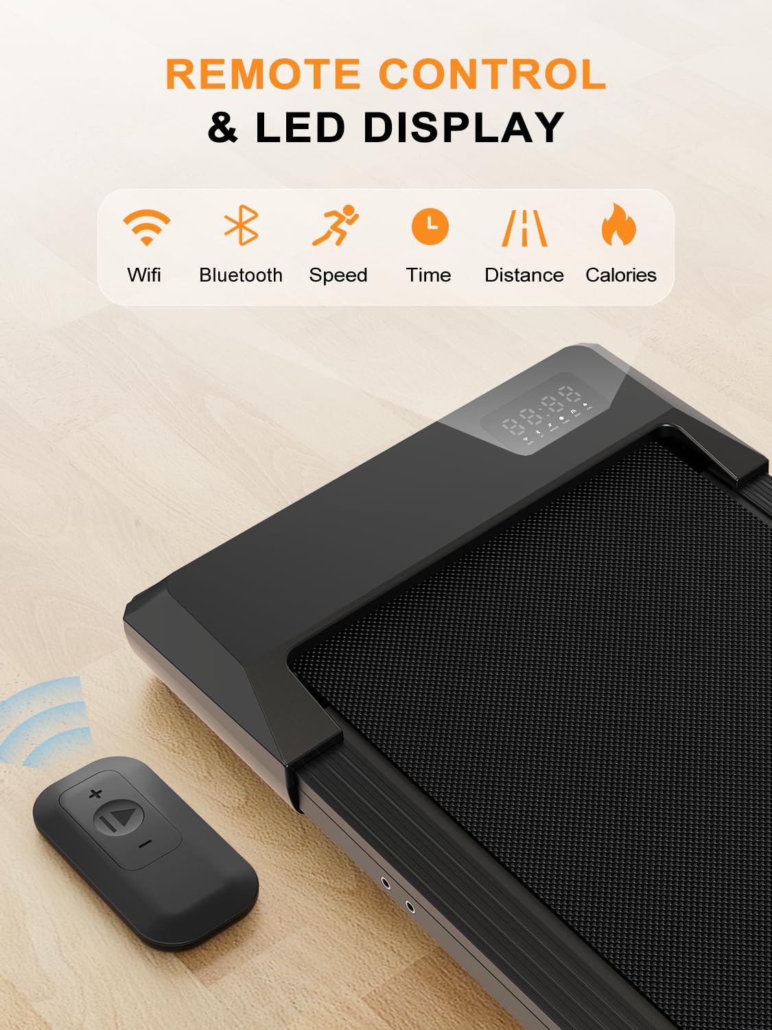 SupeRun Walking Pad, Under Desk Treadmill, 3 in 1 Portable Treadmill with Remote Control LED Display, 2.5 HP Quiet Walking Jogging Machine for Office Home Use, 250 Lbs Capacity