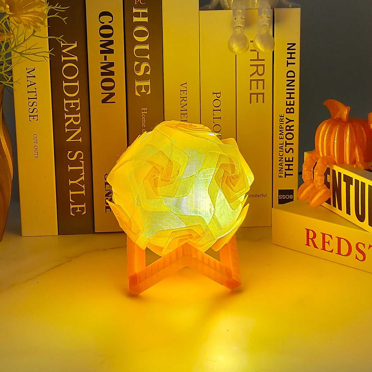 IEMAI Clear PETG Filament 1.75mm Orange 1kg, Crystal Transparent 3D Printer Filament Up to 600mm/s Printing, Good Toughness for Halloween, Christmas & Creative Projects