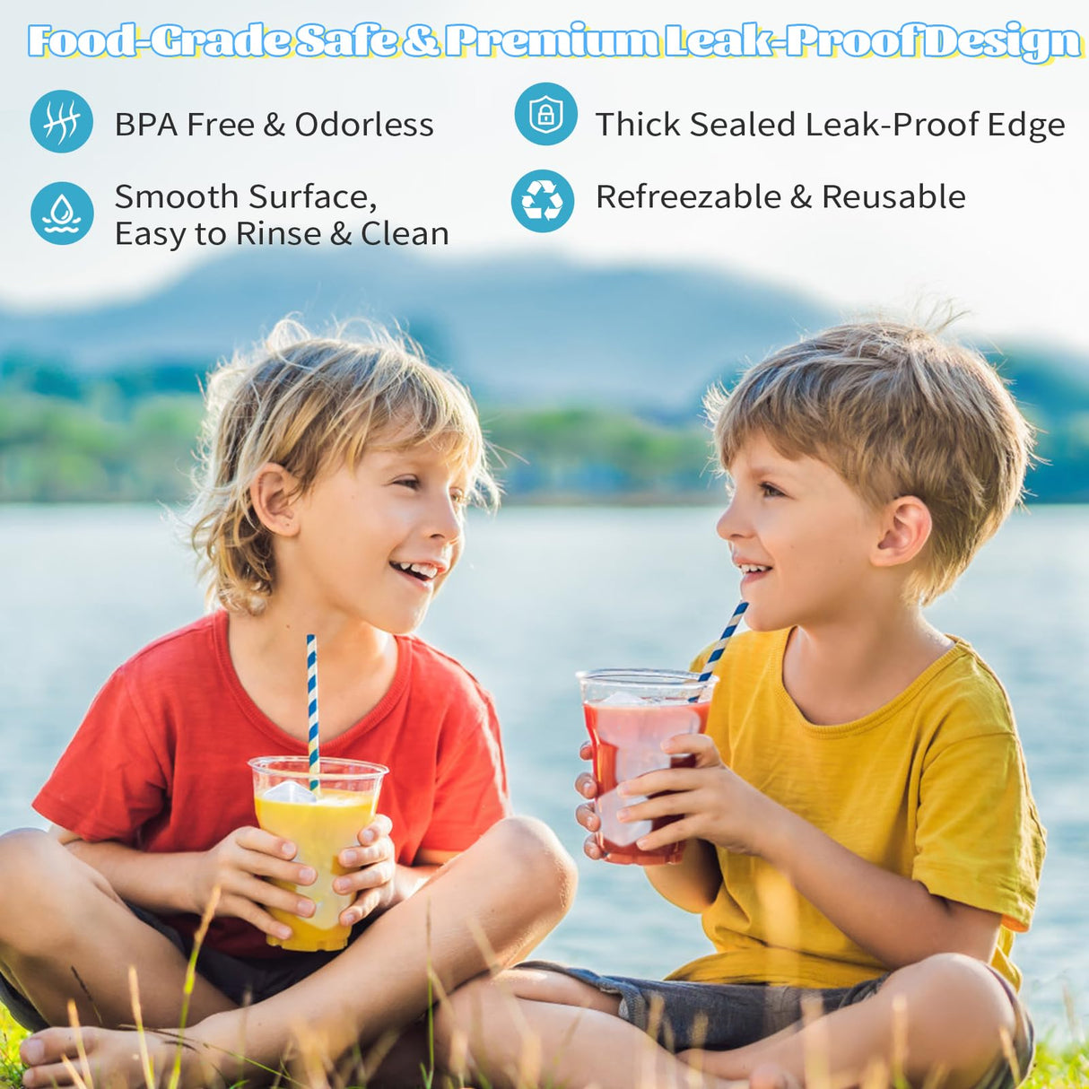 380 Pack Reusable Ice Cubes for Drinks, BPA-Free Plastic Ice Cubes, Refreezable & Washable Ice Cubes Reusable Without Diluting for Whiskey, Coffee, Parties, Camping & Ice Bath