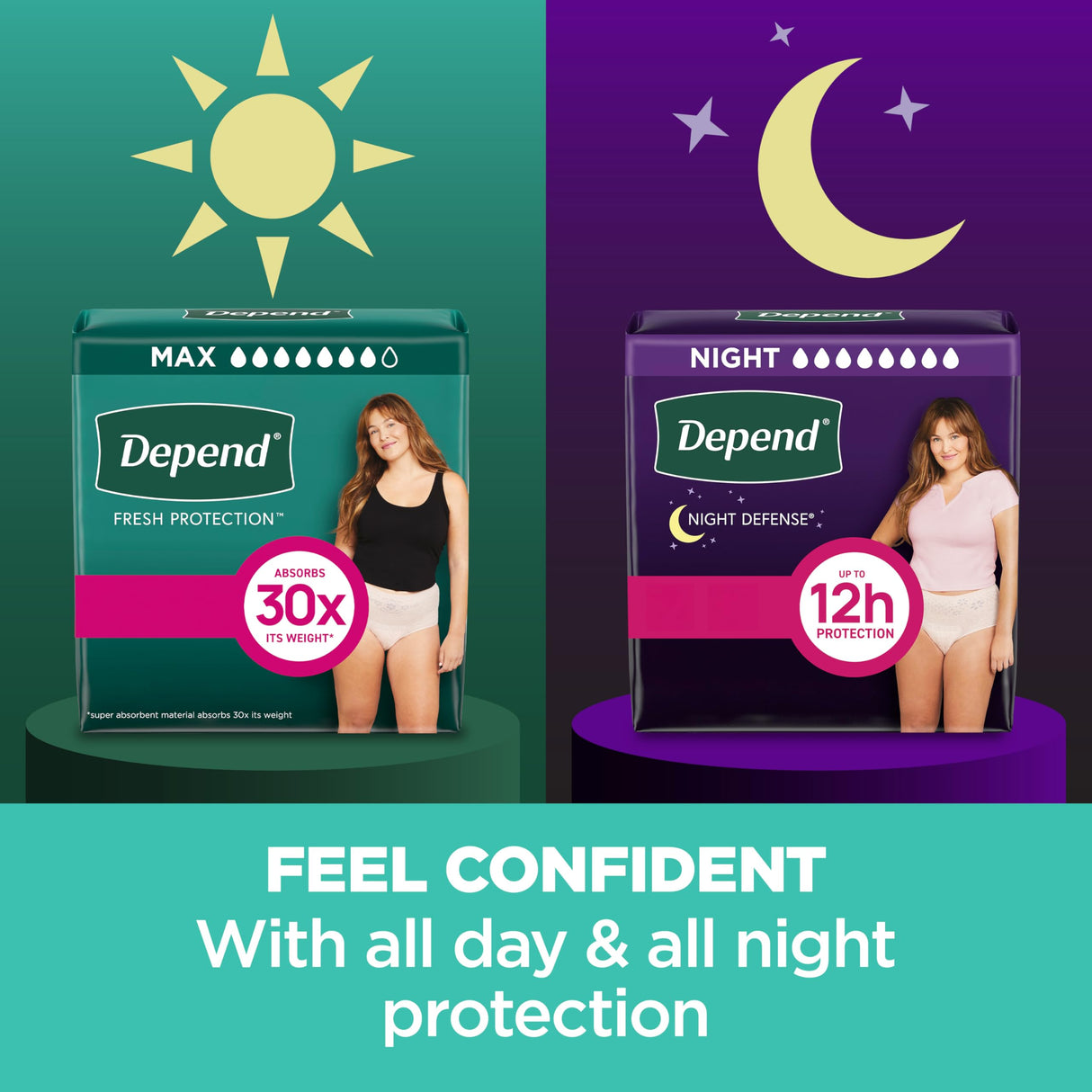Depend Fresh Protection Adult Diapers, Incontinence & Postpartum Bladder Leak Underwear for Women, Disposable, Maximum, Large, Blush, 17 Count, Packaging May Vary