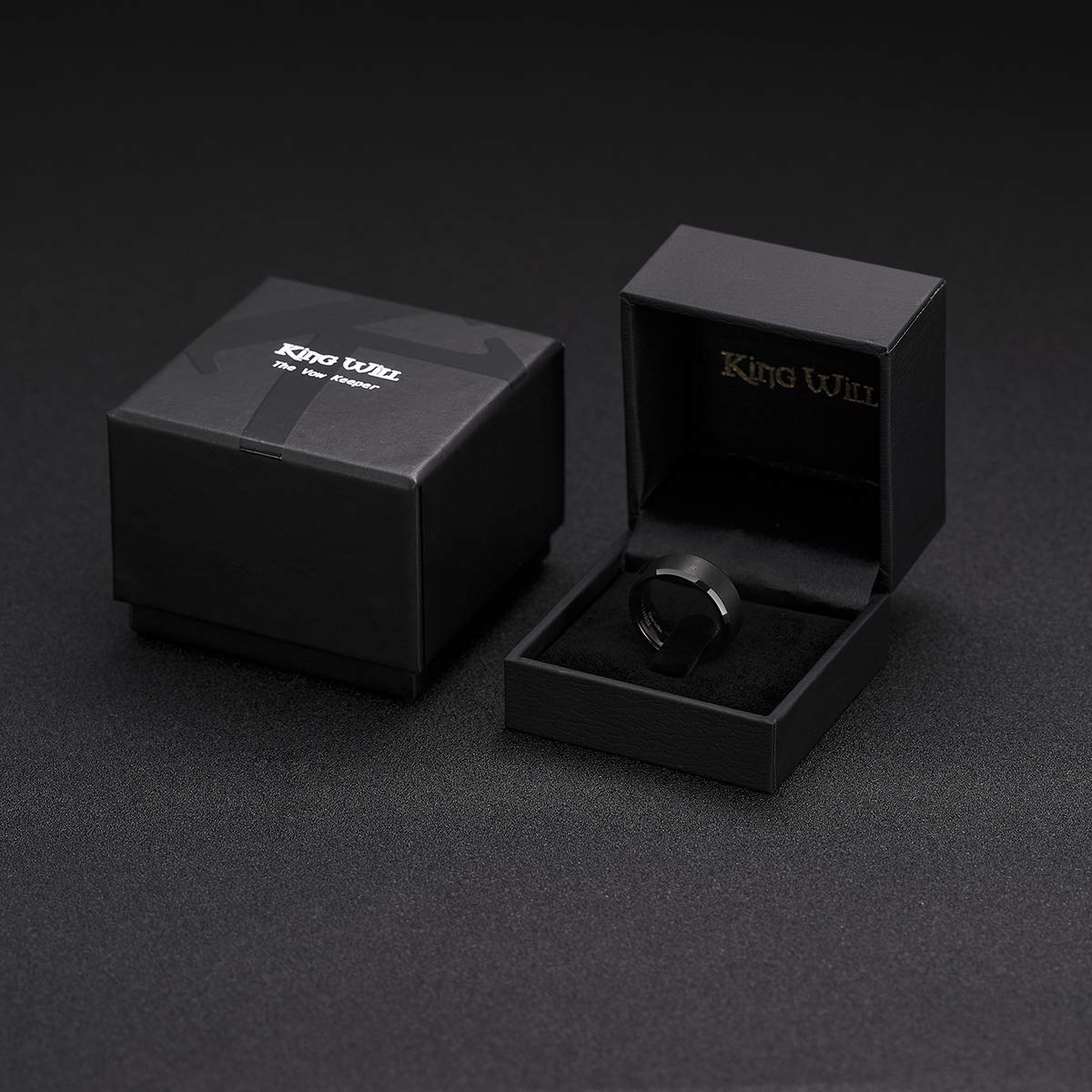 Black Men Tungsten Wedding Band 7mm Size 9