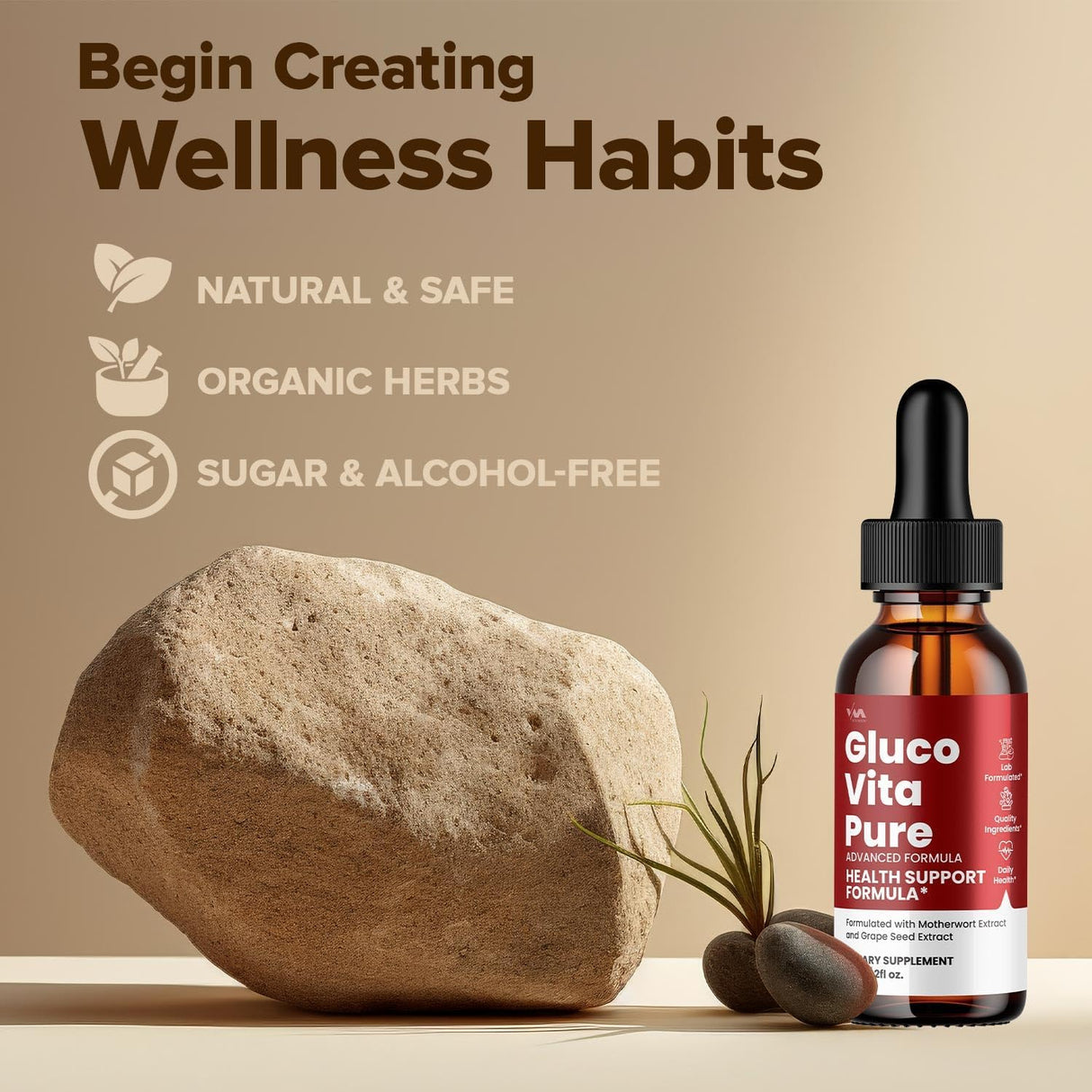 Vitamoon (3 Pack) Gluco Vita Pure Drops Healthy Vitamin Support Supplement - Advanced Formula, GlucoVitaPure Drops 24 Hour Liquid, Energy and Extra Strength Reviews, 3 Month Supply