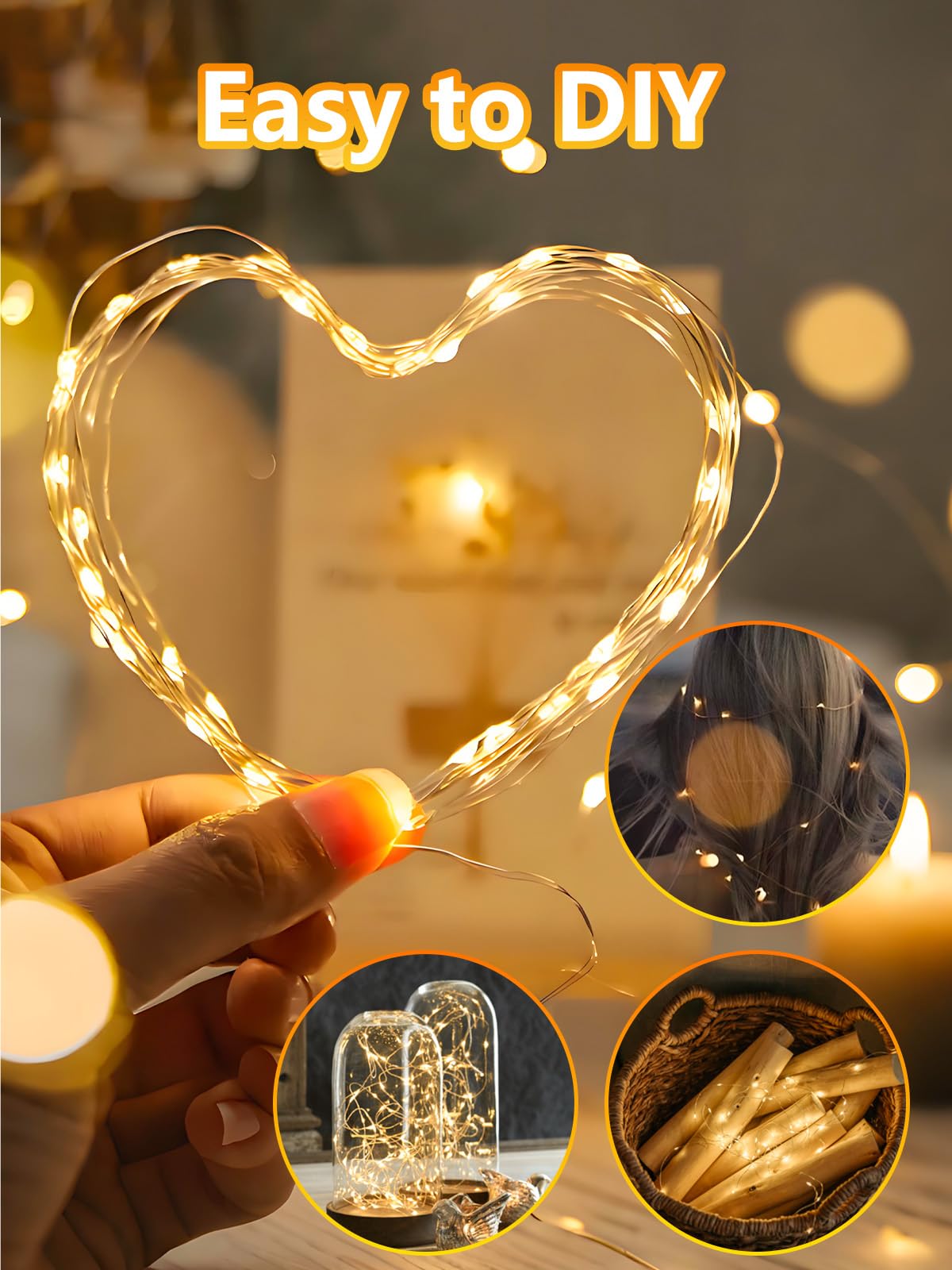 4 Pack 100 LED Fairy Lights Battery Operated with Remote, 33FT Waterproof Twinkle Lights with Timer & 8 Modes, Fairy String Light Outdoor Indoor for Bedroom Classroom DIY Christmas Decor (Warm White)