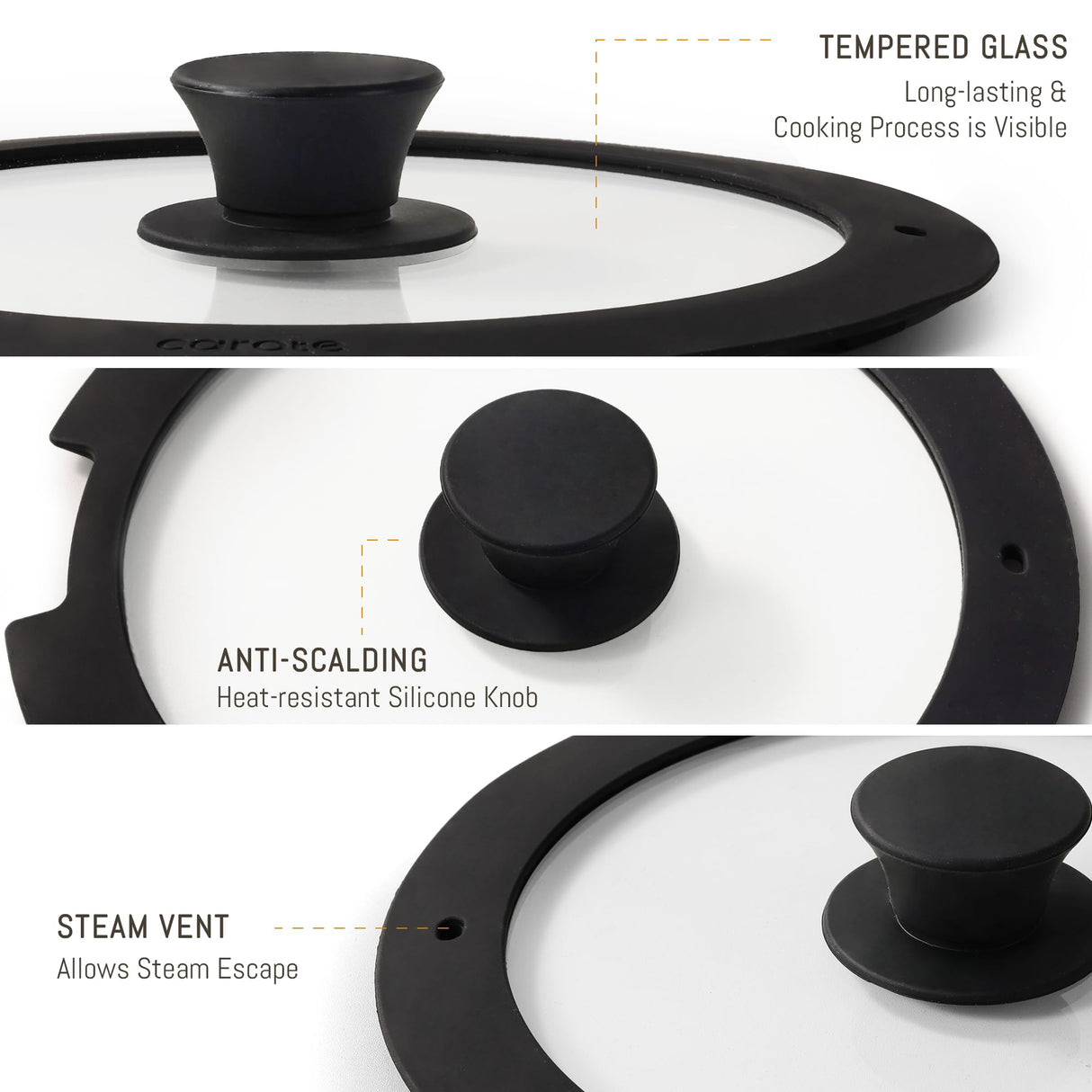 CAROTE 15pcs Pots and Pans Set Non Stick, Cookware Sets, Kitchen Set, Oven/Dishwasher/Fridge Safe, Space Saving Pots Set, Nonstick Set with Versatile Detachable Handle, Induction RV Set