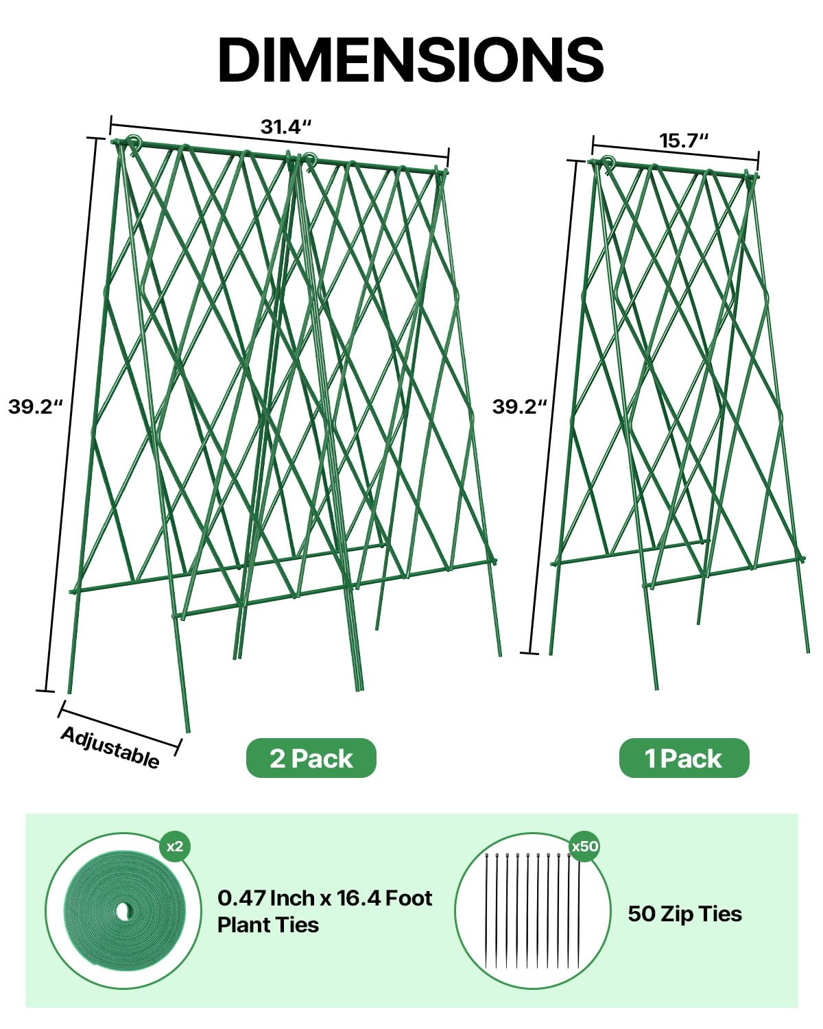 Suteck Cucumber Trellis 39.2" 2 Pack A-Frame, Foldable Metal