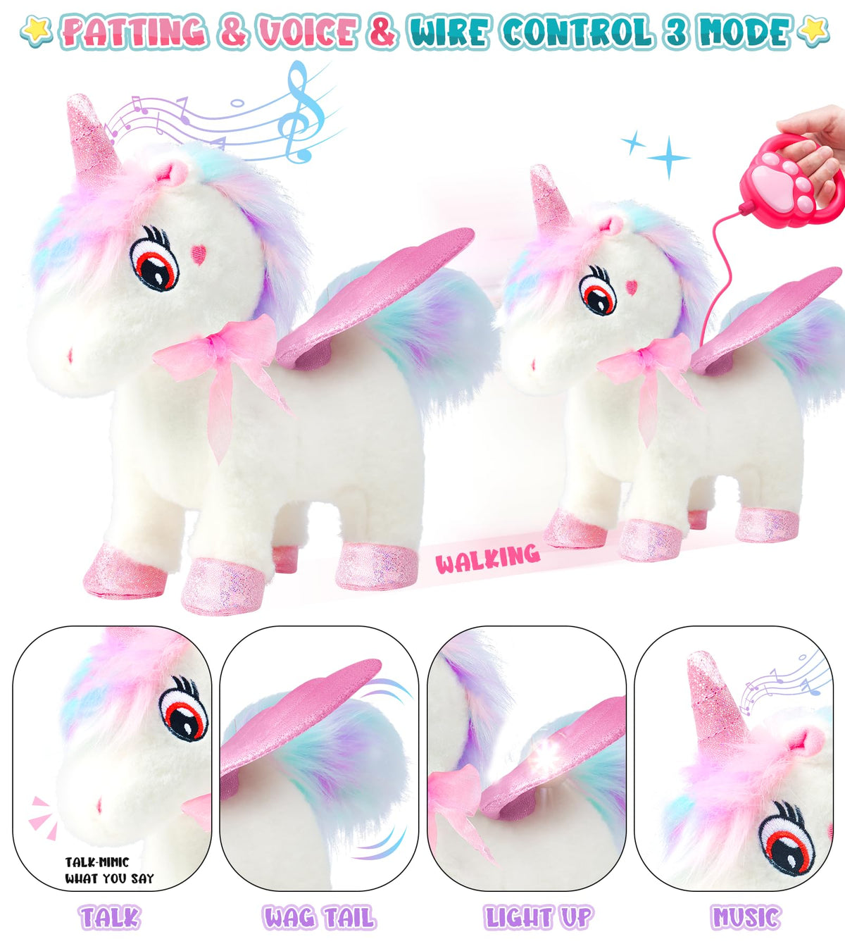 Unicorn Toys for Girls Age 4-6 Unicorns Gifts, Walking Talking Singing
