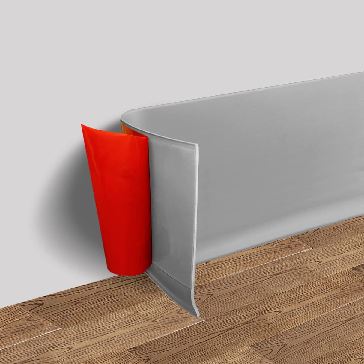 Vinyl Wall Base Baseboard Molding Trim 6" Flexible Self Adhesive Rubber Wall Base Moulding Trim Peel and Stick Design, 6 Inch x 40 Feet, Gray
