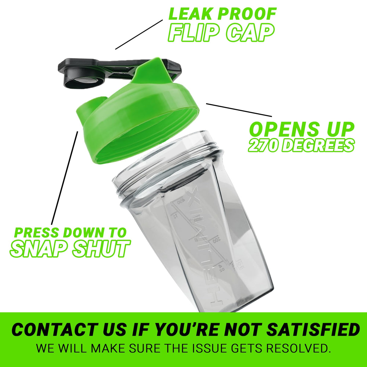 HELIMIX 1.5 Vortex Blender Shaker Bottle Holds Upto 20oz | No Blending Ball or Whisk | USA Made | Portable Pre Workout Whey Protein Drink Shaker Cup | Mixes Cocktails Smoothies Shakes | Top Rack Safe