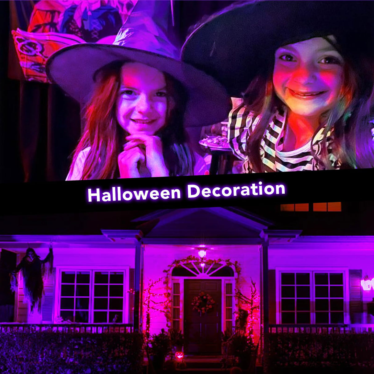 BeeLinks Halloween LED Black Light: 15W Spot Lights Outdoor UV Spotlight for Halloween Christmas | 2 PacK 110V Plug-in Blacklight with IP65 Waterproof for Party Body Paint Fluorescent Poster Neon Glow