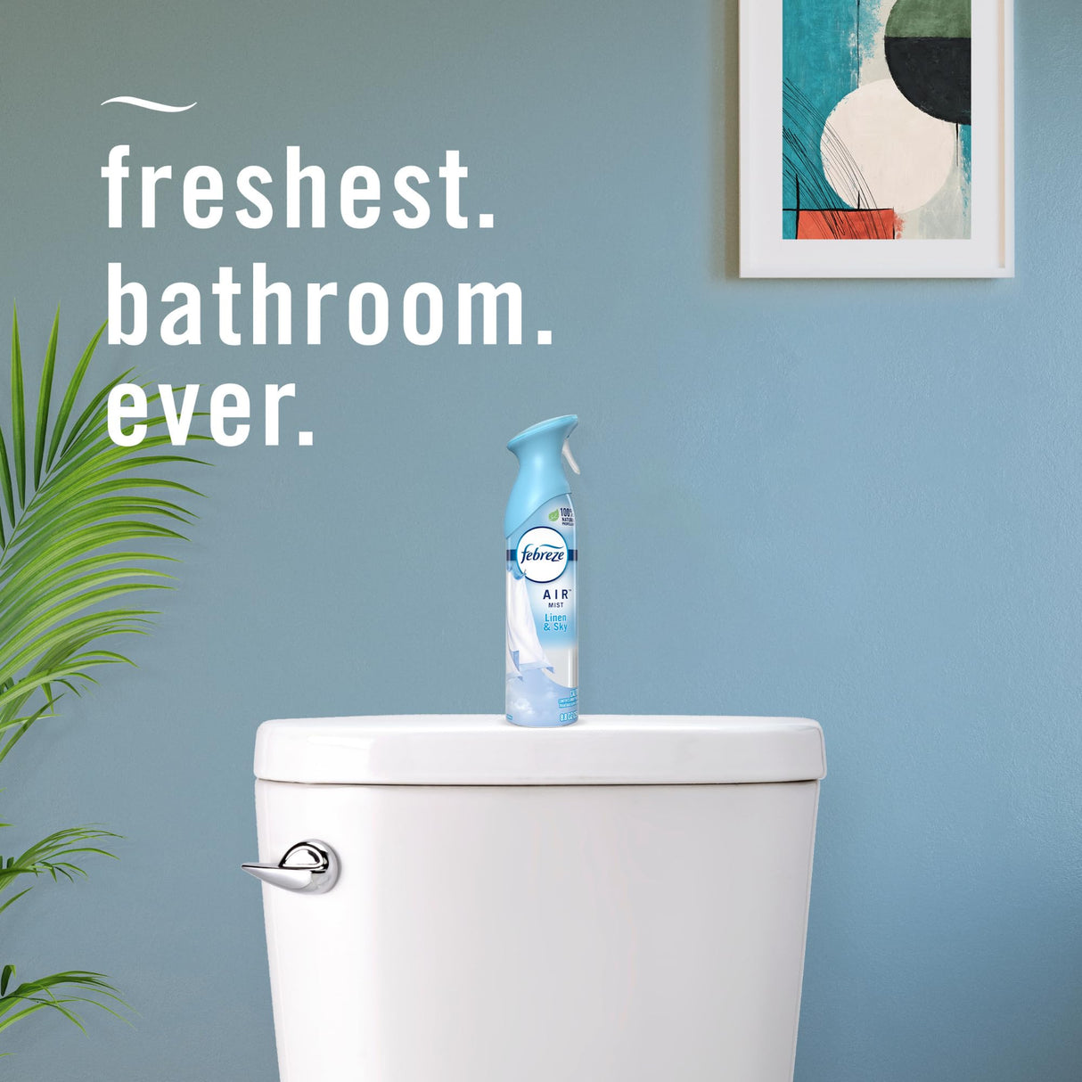 Febreze Air Mist Air Freshener Spray, Odor-Fighting Room Spray, Air Fresheners for Home and Bathroom and Kitchen, Aerosol Can, Linen & Sky Scent, 8.8oz, 6 Count