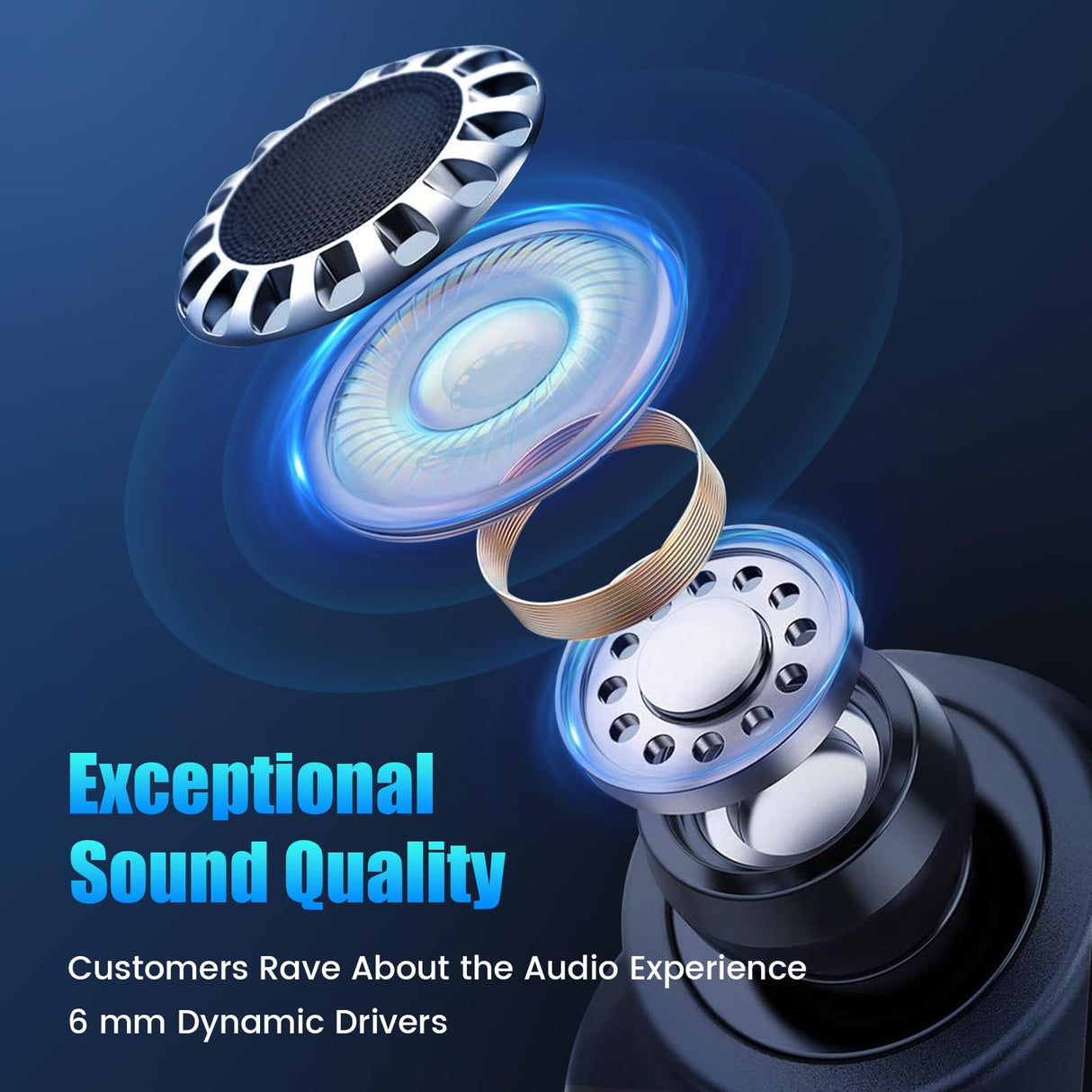 Ertuly Sleep Earbuds for Side Sleepers Wireless Earbuds Comfortable Noise Blocking LED Power Display Music Sleep Dual Mode for Sleeping Working Hiking (Black)