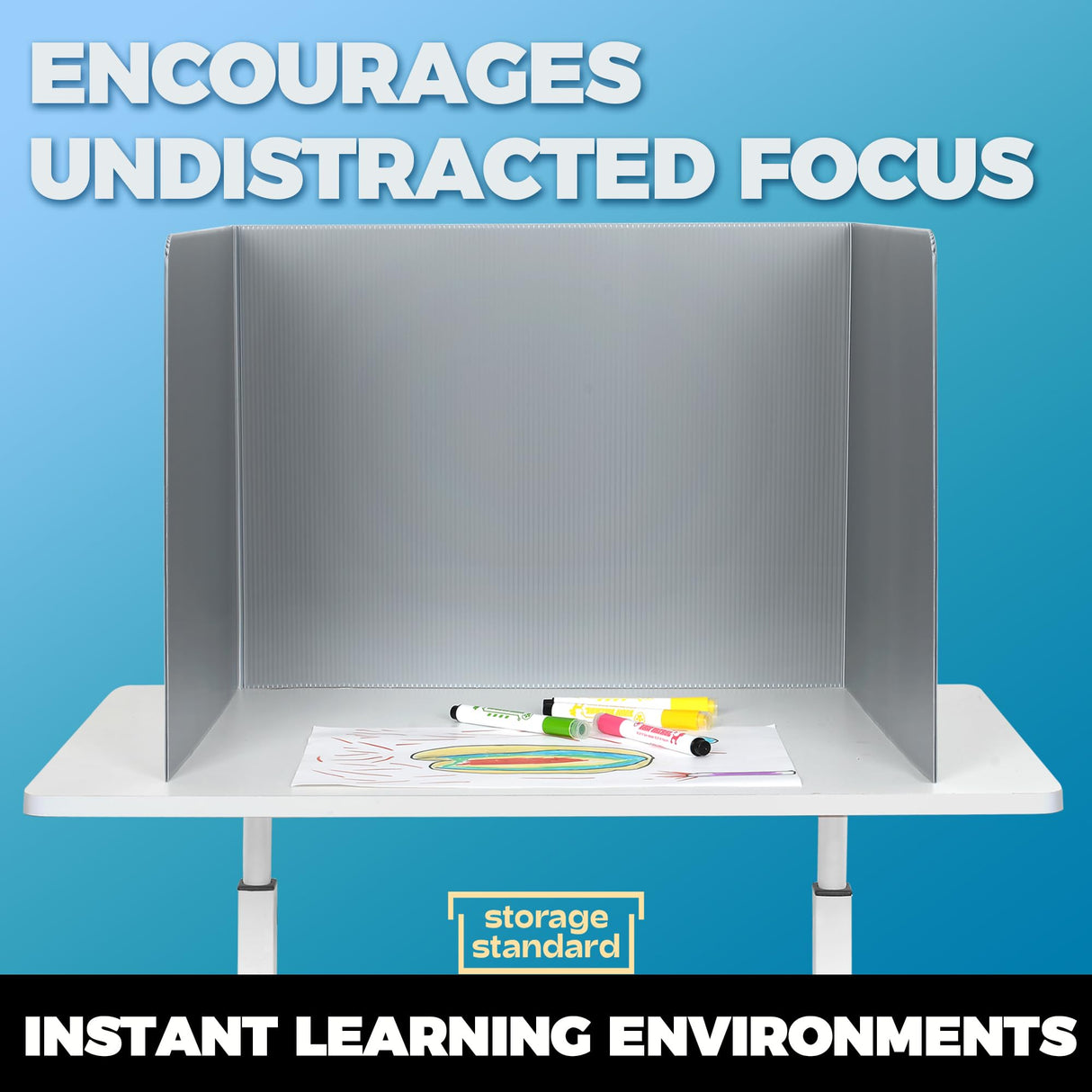 20-Pack Desk Dividers for Students - Durable & Waterproof Plastic Privacy Shield Divider, Classroom Folders Teacher Supplies, Easy-to-Clean Plastic Study Carrel Folder Boards for Student Desks, Grey