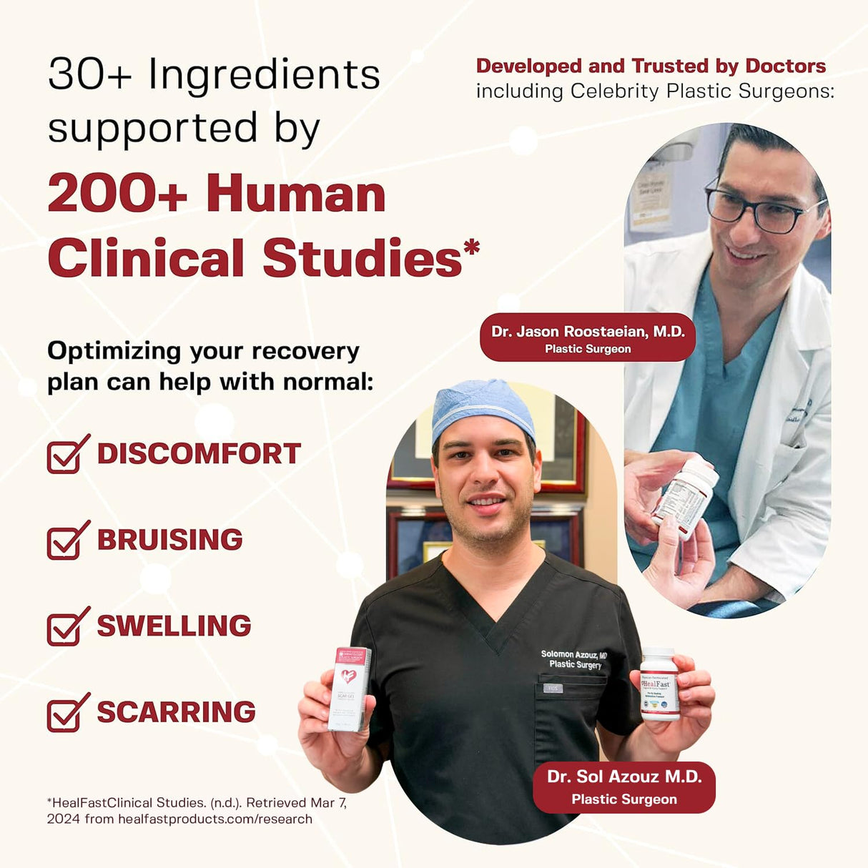 HealFast Post Surgery & Injury Recovery Supplement - Supports Healing, Scar Treatment & Bruising - BBL Post-Op Support for Surgery Recovery