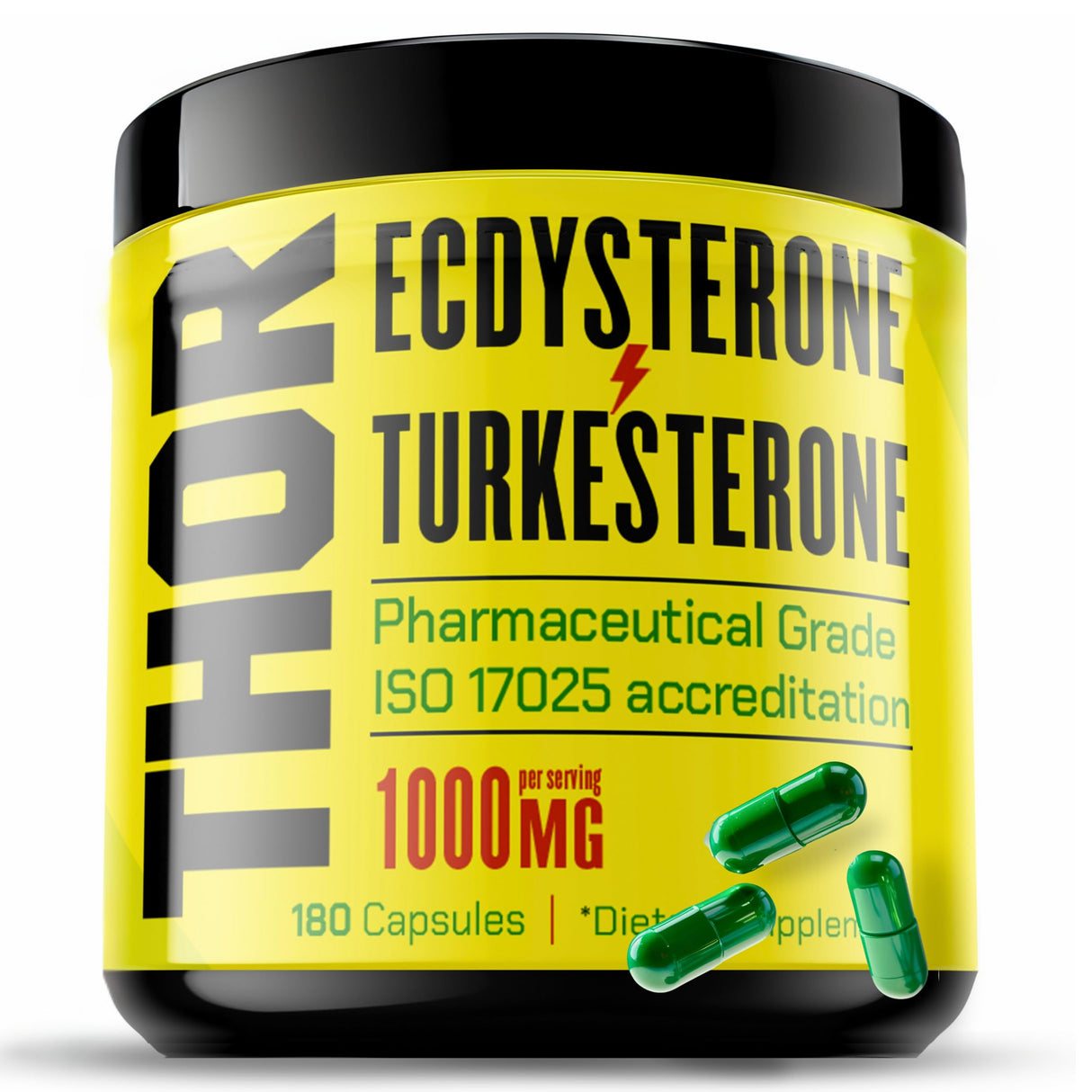 Turkesterone + Ecdysterone | Anabolic Supplement (3 Months - 180 Caps) Olympic Grade Testing - ISO 17025 Certification |1000mg - 98%-95% Purity with Lab Synthesized Cyclodextrin | Beta Ecdisterona
