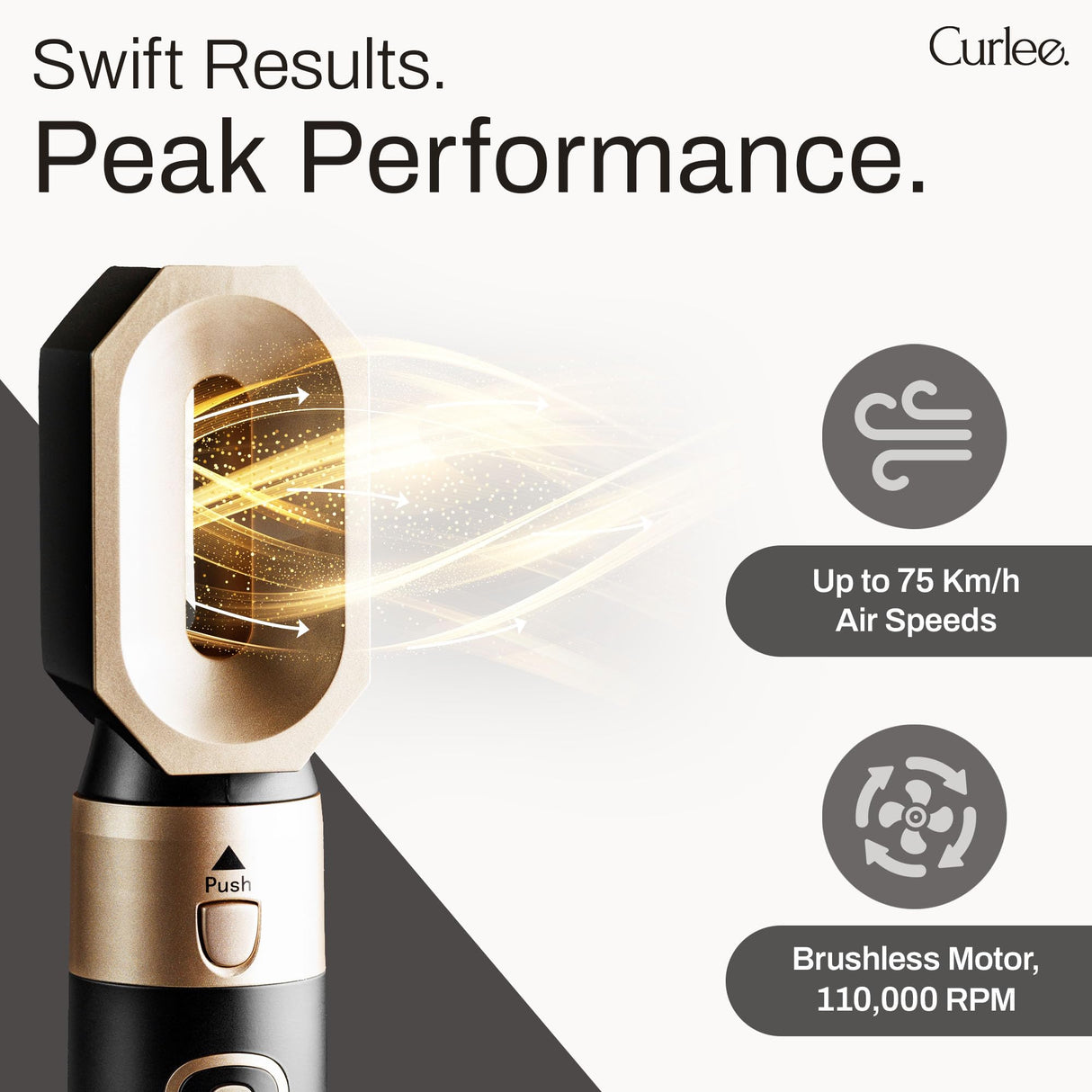 Hair Dryer Brush 1200 Watts 6 in 1 Hair Accessories Blow Dryer Automatic Curling Iron with Storage Box in Black for Curl Enhancing Hair Smoothing Volumizing Styling - by Curlee