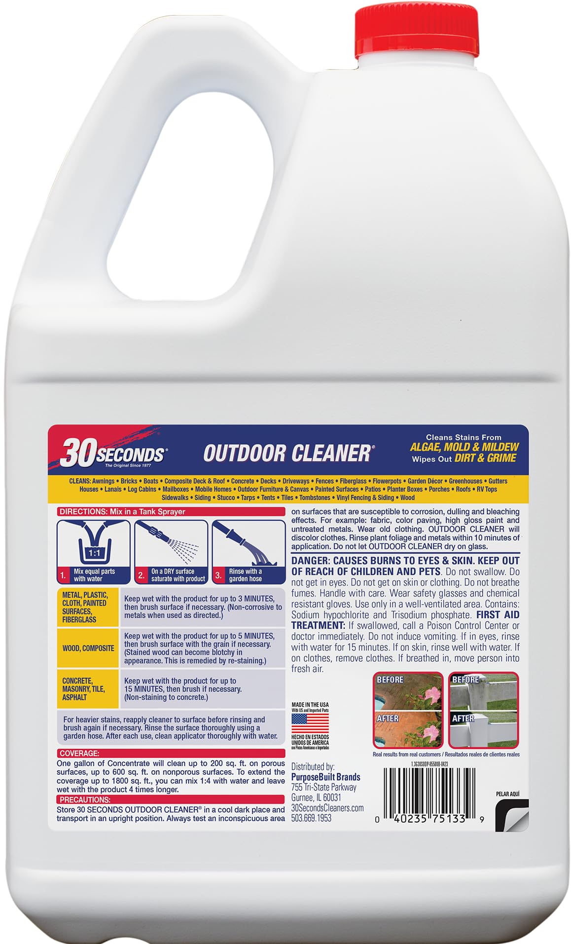30 Seconds Outdoor Cleaner Concentrate, 1.3 Gallon