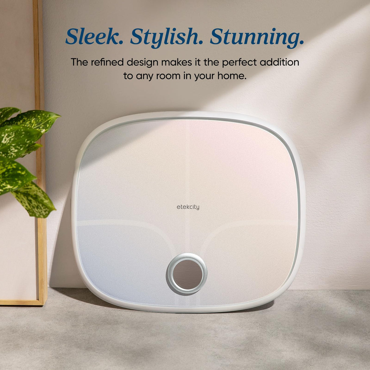 Etekcity Smart Rechargeable Scale for Body Weight, BMI, Fat, Muscle Mass, FSA HSA Eligible, Digital Bathroom Scale with 13 Metrics, Secret Mode, Bluetooth Connect to Free Apps, Rainbow White