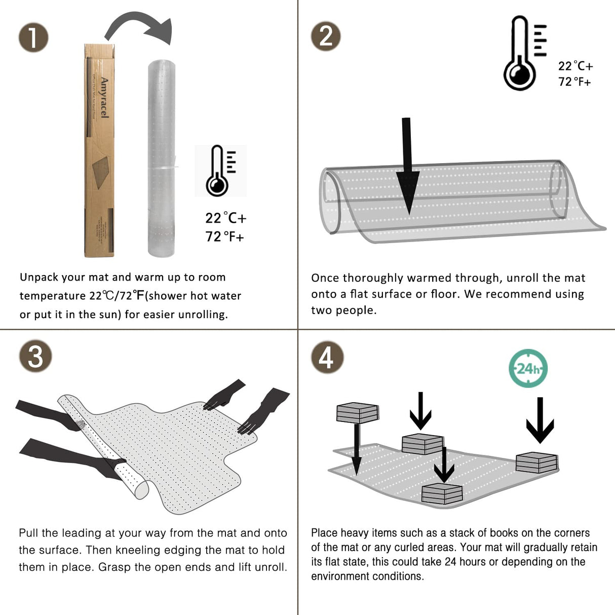 Amyracel Clear Chair Mat for Low Pile Carpet, 53'' x 45'' Thick Computer Desk Chair Mat for Carpeted Floors, Easy Glide Plastic Floor Mat for Office Chair on Carpet Protection (45'' x 53'' with Lip)