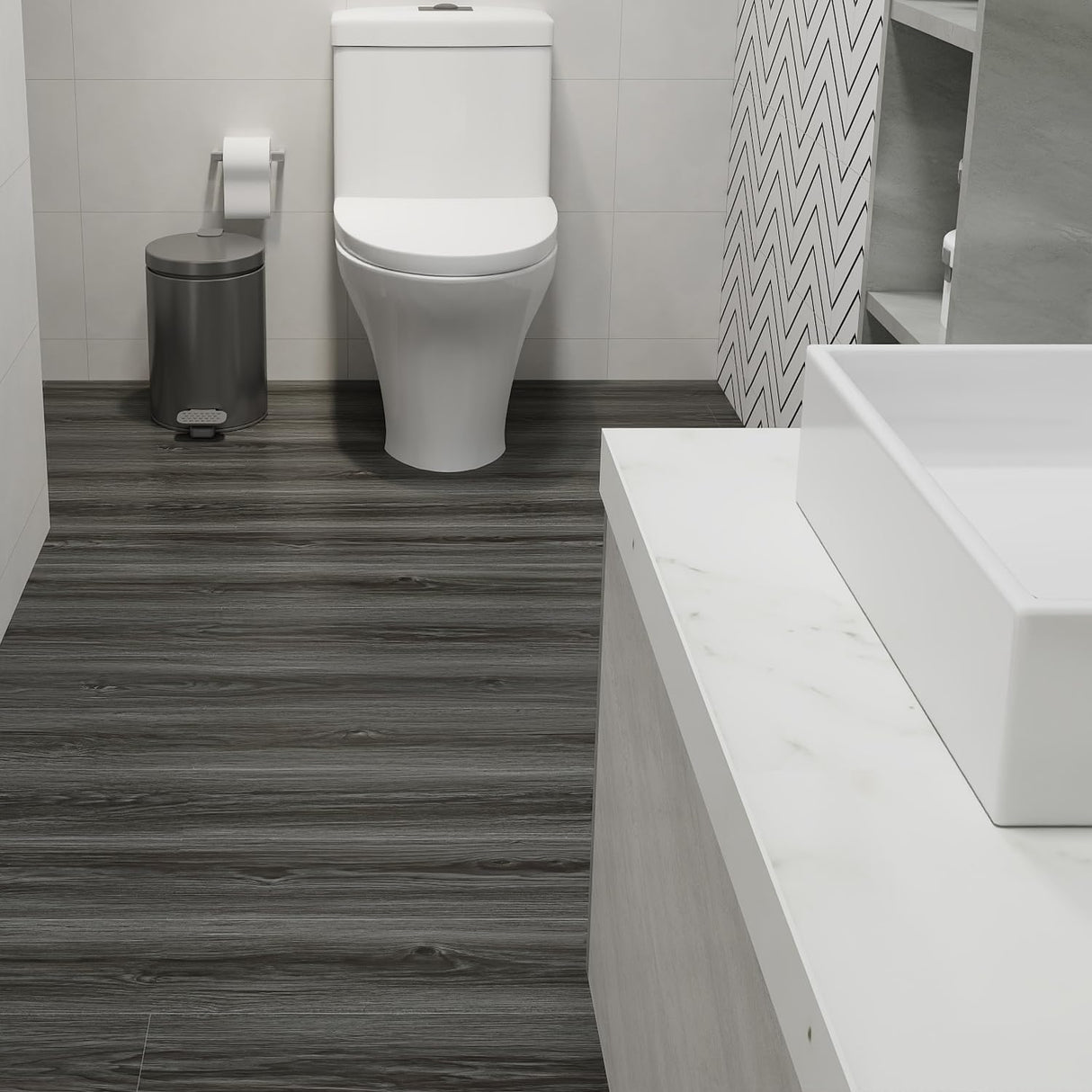 auxua Wood Grain Peel and Stick Floor Tiles – 11.8” Width, Full Roll Length of 590" – Versatile Design for Any Space, Light Color Self Adhesive Vinyl Flooring, Waterproof and Non-Slip Features