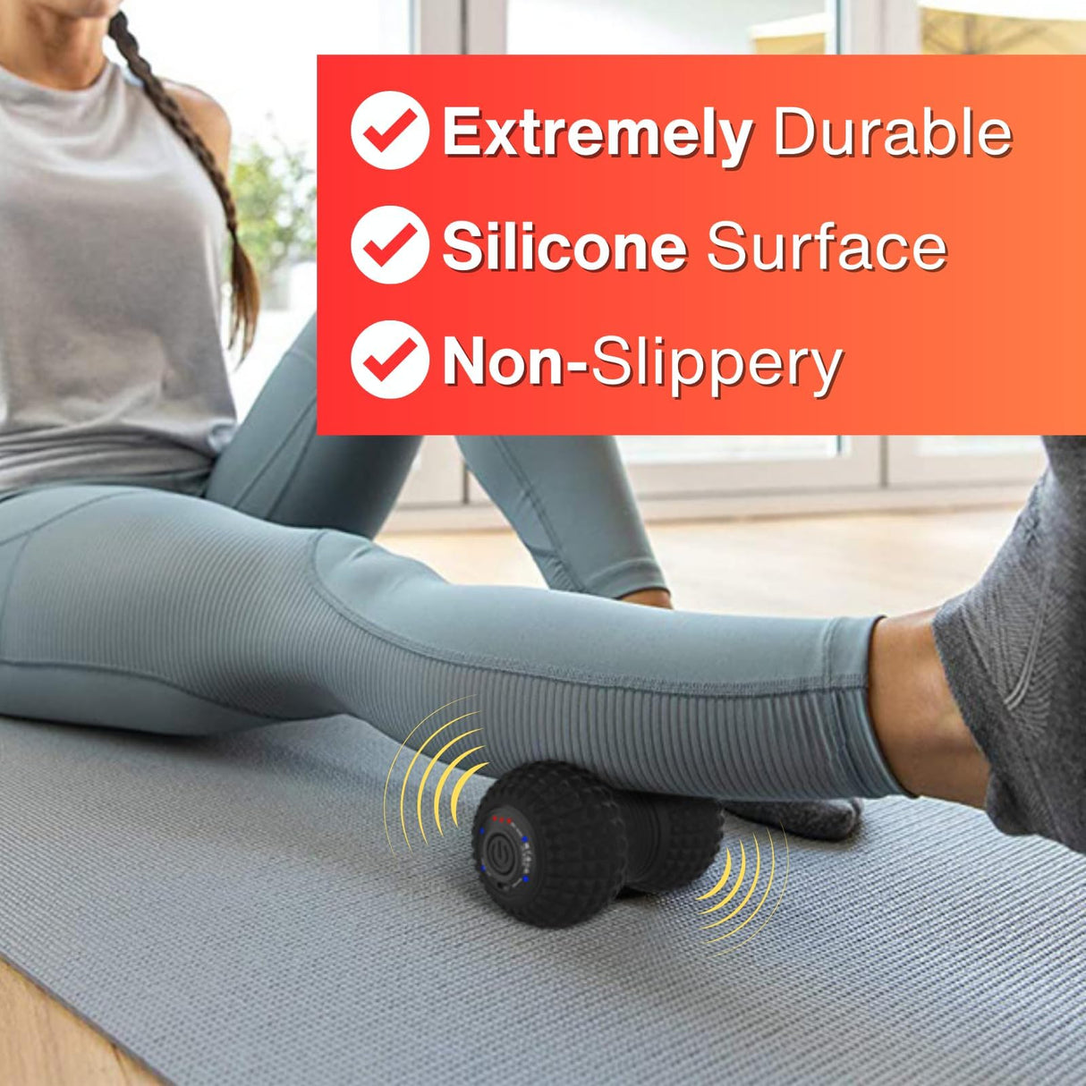 ZeenKind Vibrating Peanut Massage Ball, Ultra Strong Rechargeable Therapy Roller, Trigger Point Massager for Back Neck Foot Muscle Pain, Myofascial Release & Plantar Fasciitis Relief