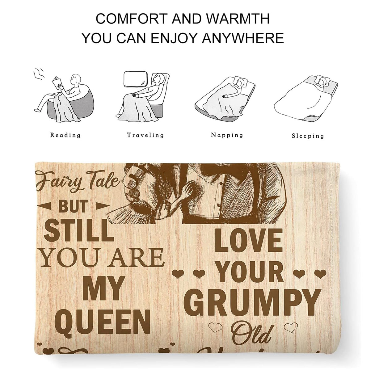 CENSIHER Gift for Wife from Husband to My Wife Blanket Wedding Anniversary Romantic Gifts for Women Birthday Christmas Valentine's Mother's Day Healing Thoughts Blanket Presents for Her