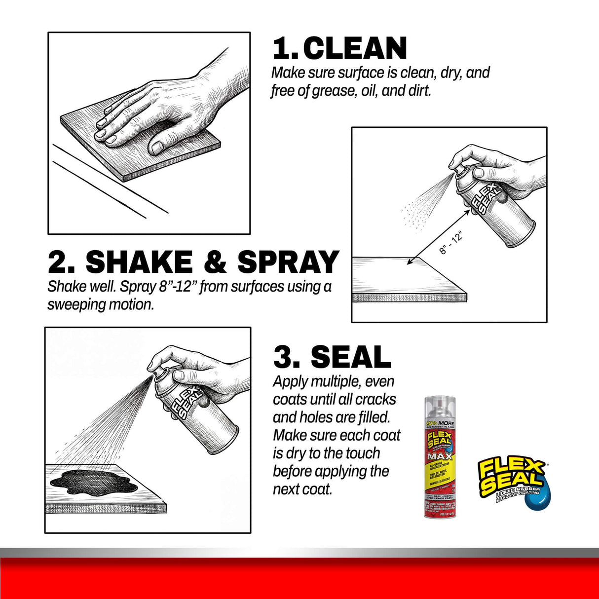 Flex Seal MAX, 17 oz, 1-Pack, Clear, Stop Leaks Instantly, Waterproof Rubber Spray On Sealant Coating, Perfect for Gutters, Wood, RV, Campers, Roof Repair, Skylights, Windows, and More
