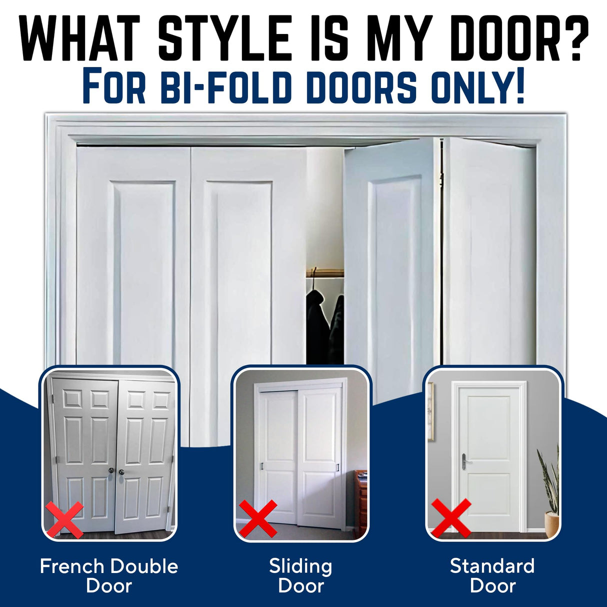 (2- Pack) - Safety Innovations Bi-fold Door Lock - Closet Protection Child and Pet Proof Bi-fold Door Lock - Tool-Free Installation - Unbreakable Clear Polycarbonate - for 1 3/8" Thick Wood Doors