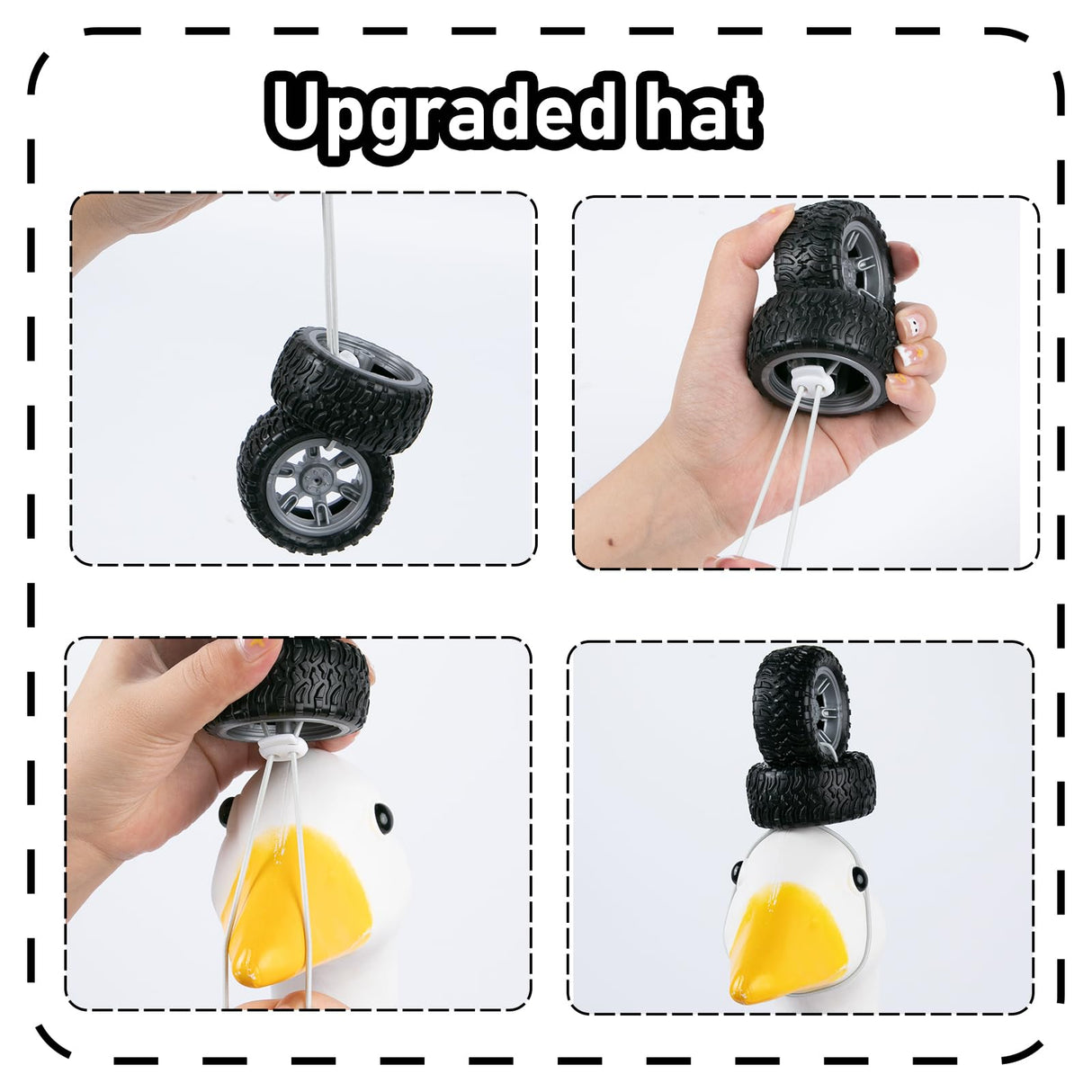 CAMDUCK Porch Goose Outfits Geese Race Car Driver Costume Clothing Racer Jumpsuit Clothes Lawn Goose Racing Suit with Tire Cap Flag Trophy Yard Goose Accessories for Garden Outdoor Decor