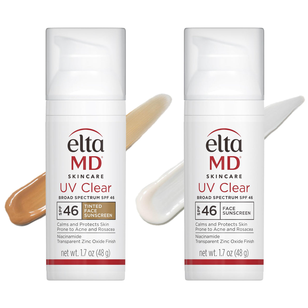 EltaMD UV Clear, UV Clear Tinted Duo Kit, Face Sunscreen SPF, Tinted and Untinted Broad Spectrum Protection for Sensitive Skin