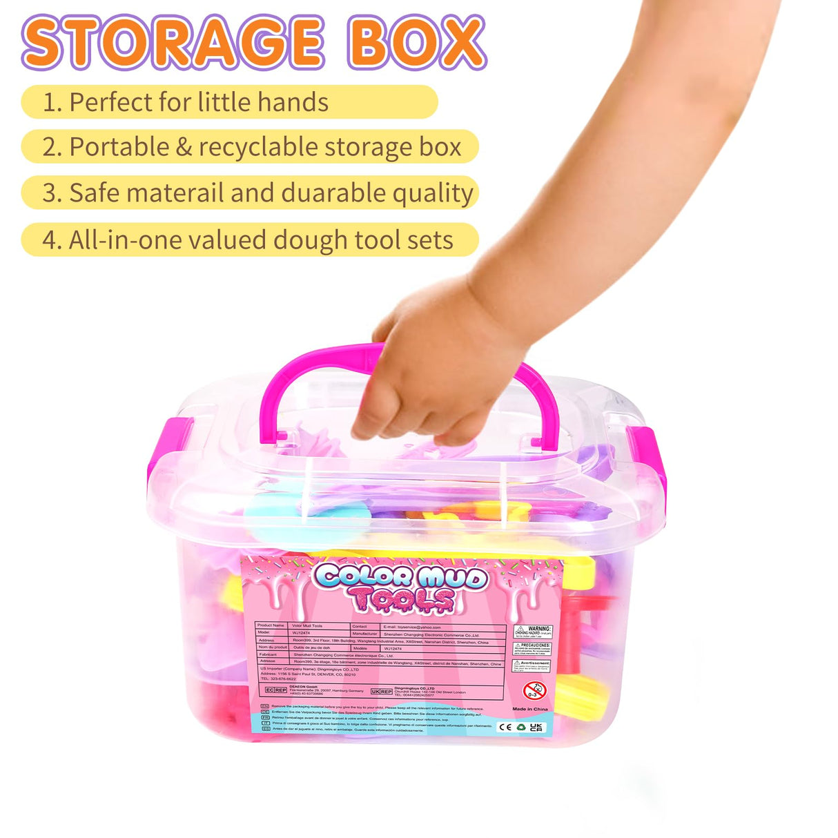 Dough Tool Sets for Kids Toddlers,Cute Playdough Accessories with Rolling Pin Dough Mat Storage Box,Party Pack Toys for Kids Age 2-4 3-5 4-8,Educational Toys Gift for Birthday Christmas Boys Girls