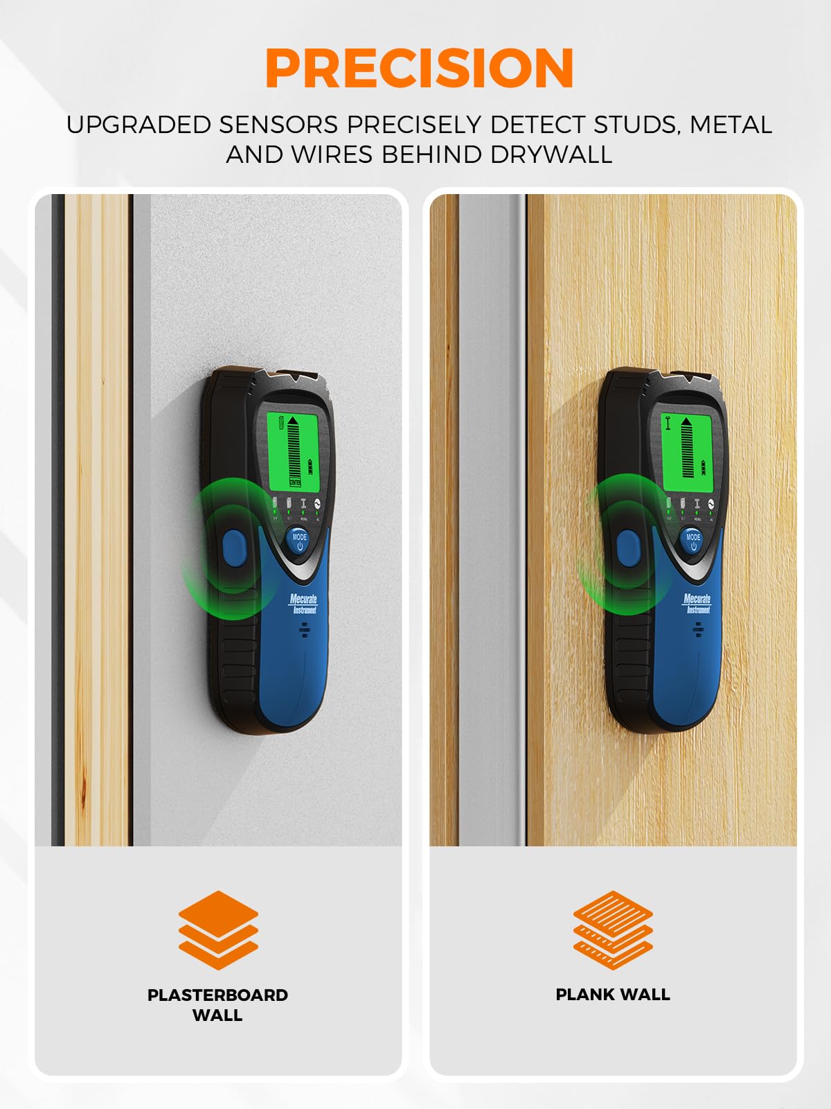 Mecurate 5-in-1 Stud Finder with LCD Display, Wall Scanner for Studs, Metal, AC Wires Detection, Lightweight & Durable, Perfect for Homeowners & DIY Projects(Blue)
